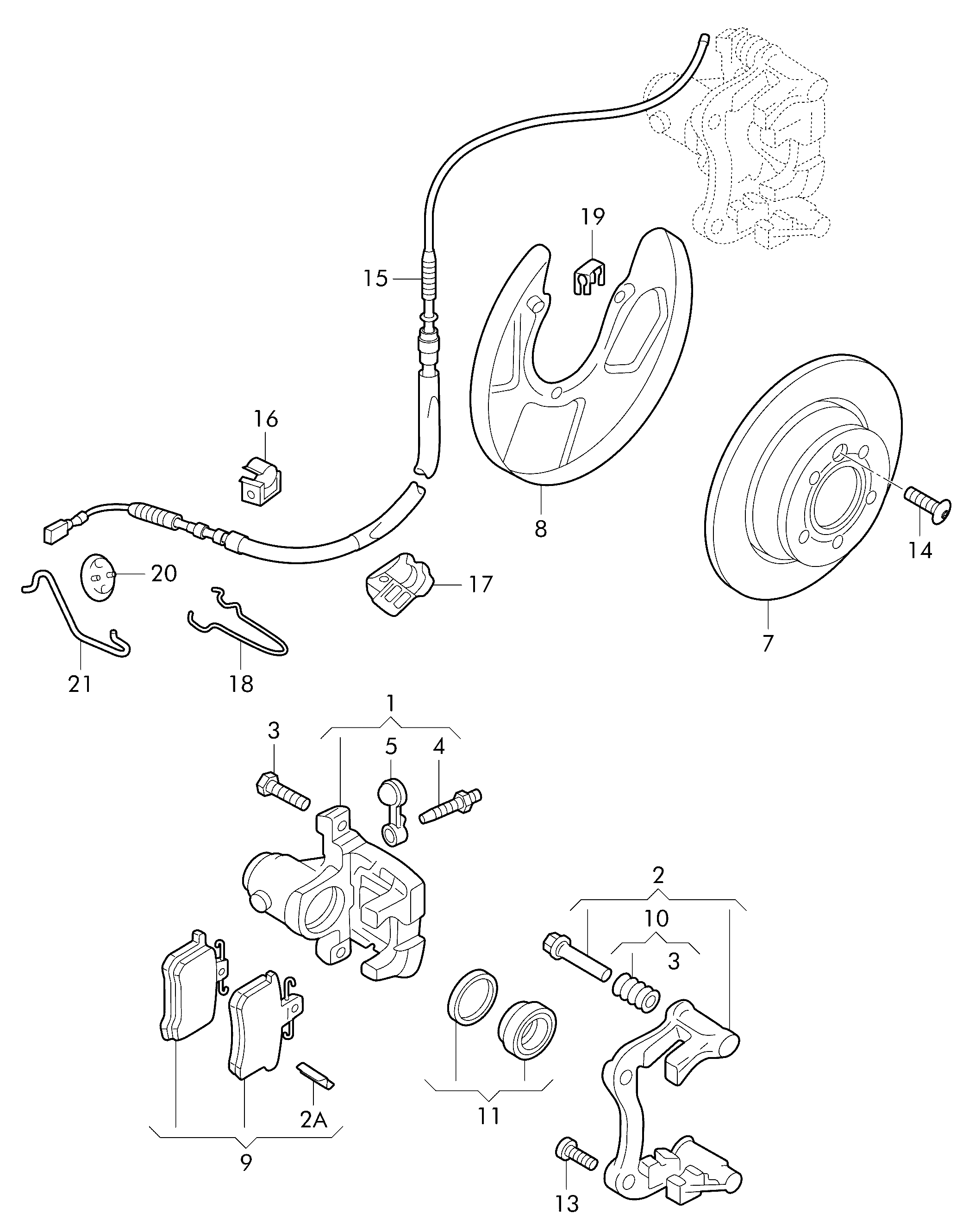 Skoda 1J0609721R - Трос, гальмівна система autozip.com.ua