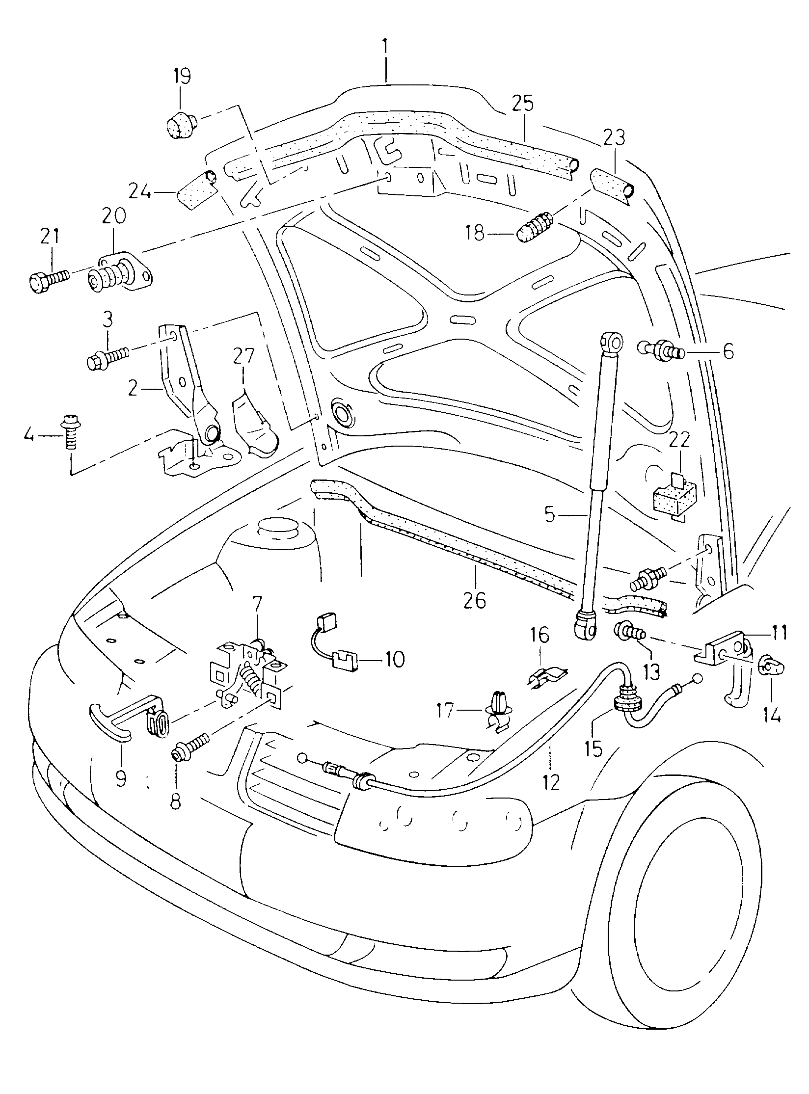 Seat 1M1 823 531A - Тросик замка капота autozip.com.ua