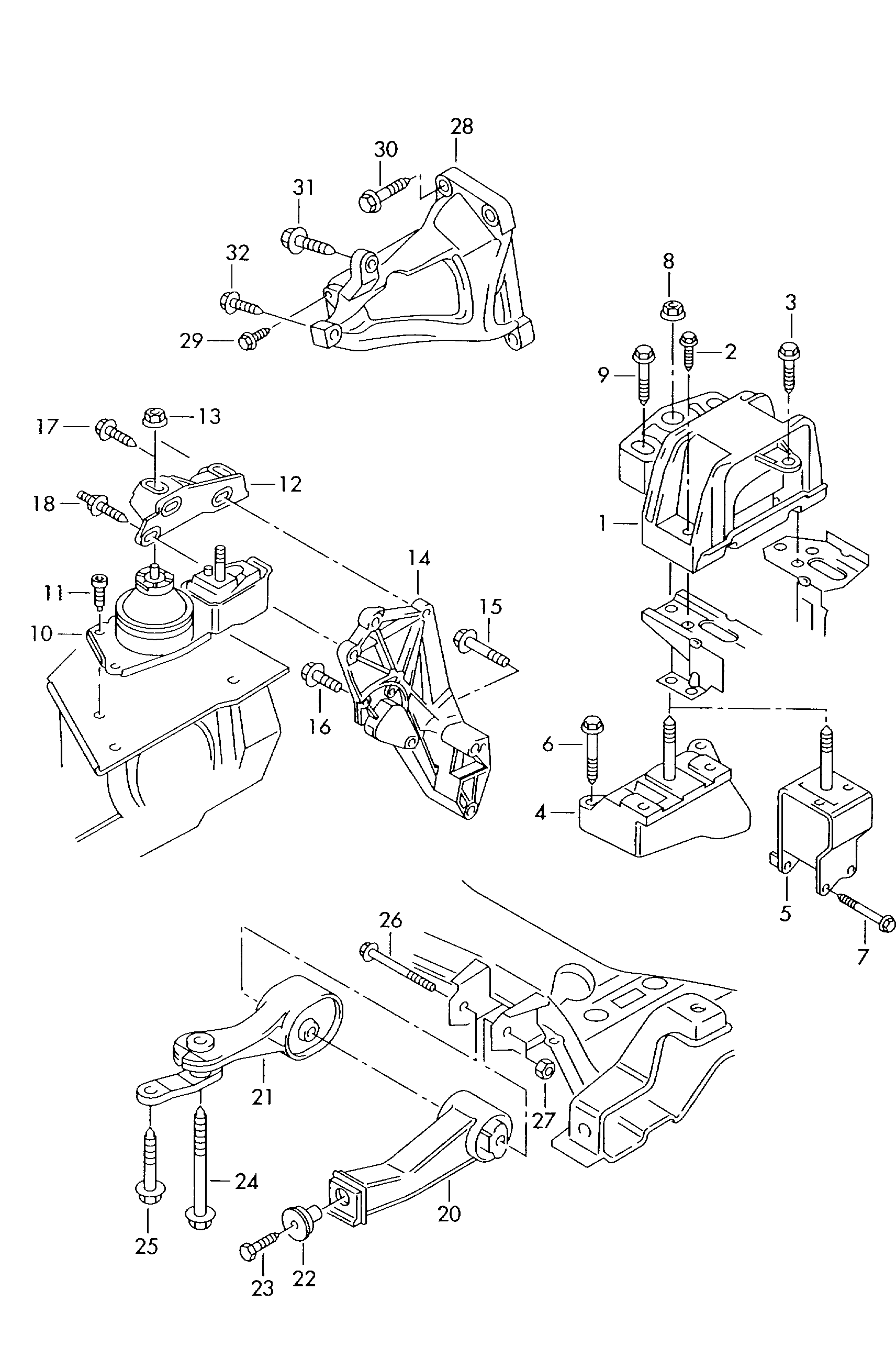 VAG 7M3 199 555 B - Подушка, підвіска двигуна autozip.com.ua