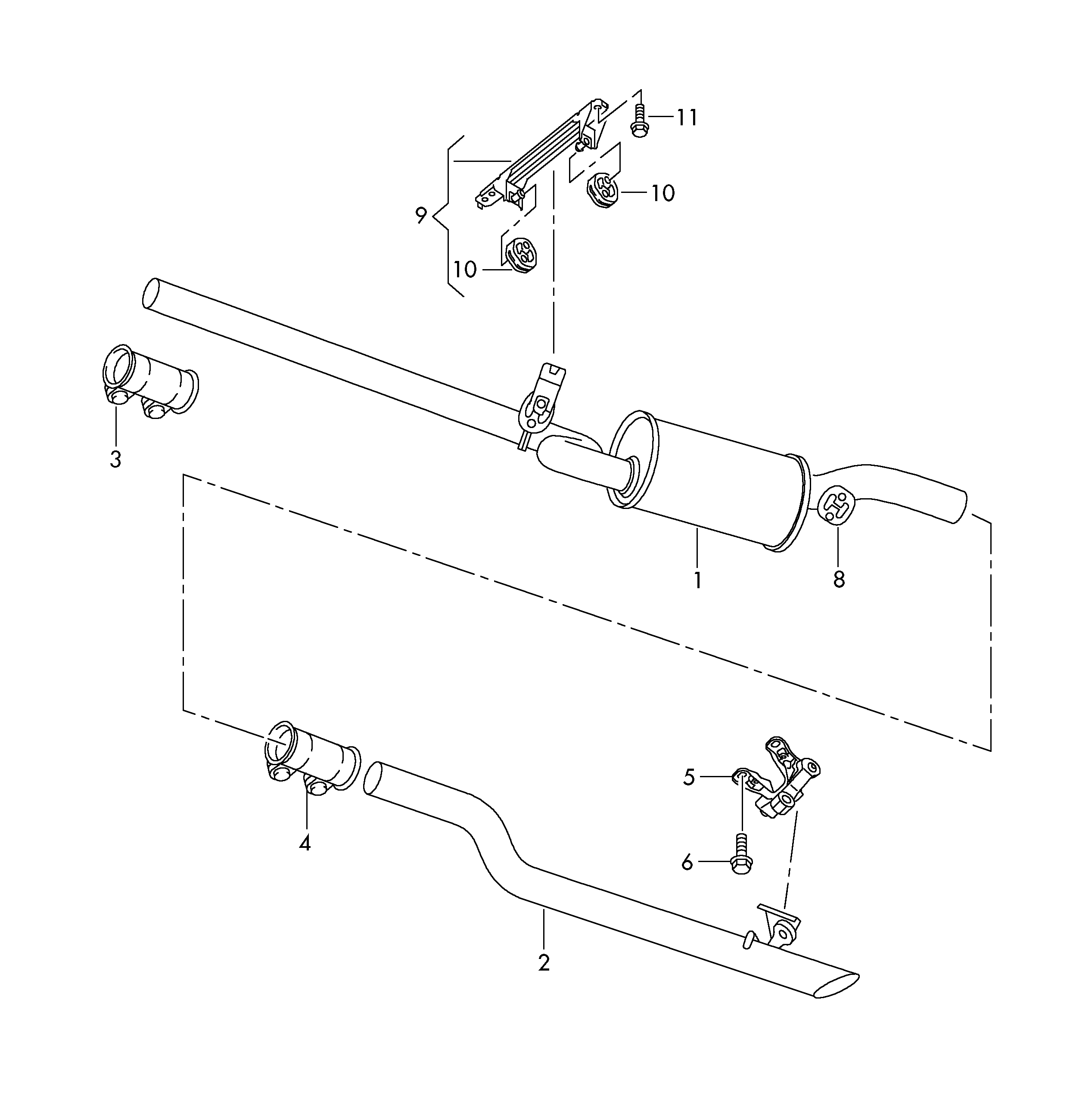 VW 1K0253209DQ - Середній глушник вихлопних газів autozip.com.ua