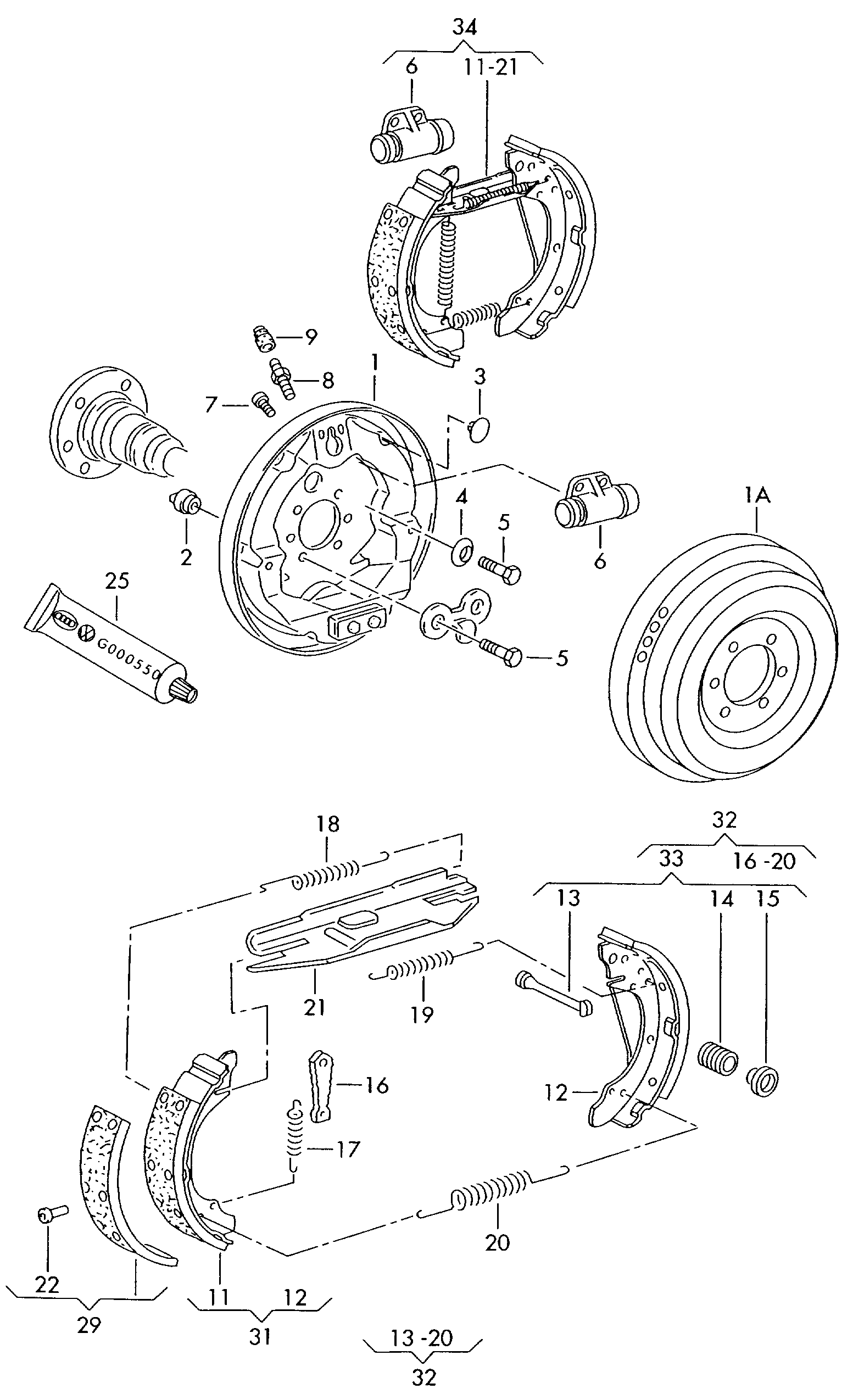 VAG 5J0698511 - Комплект гальм, барабанний механізм autozip.com.ua