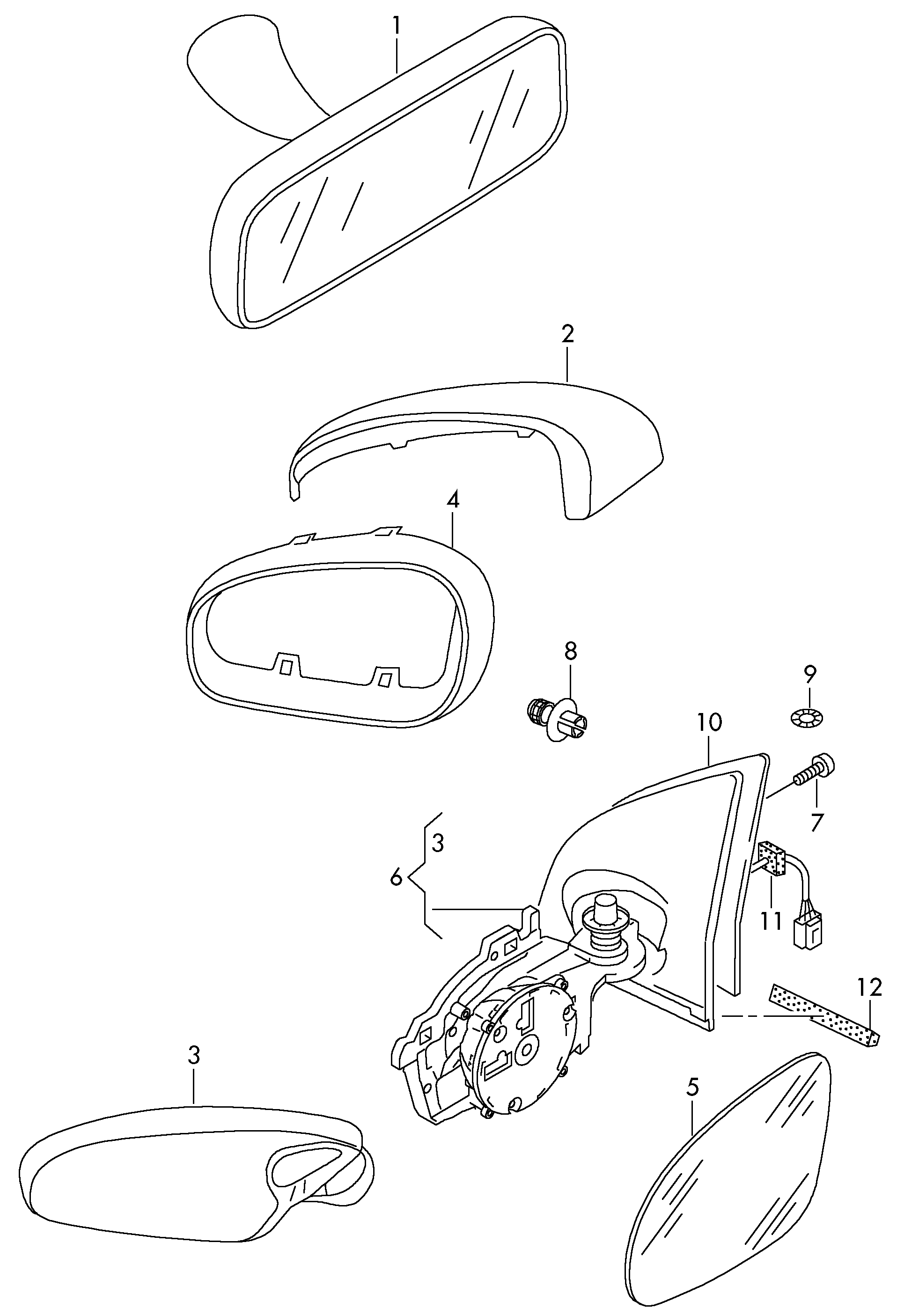 VAG 5J1857507D - Зовнішнє дзеркало autozip.com.ua