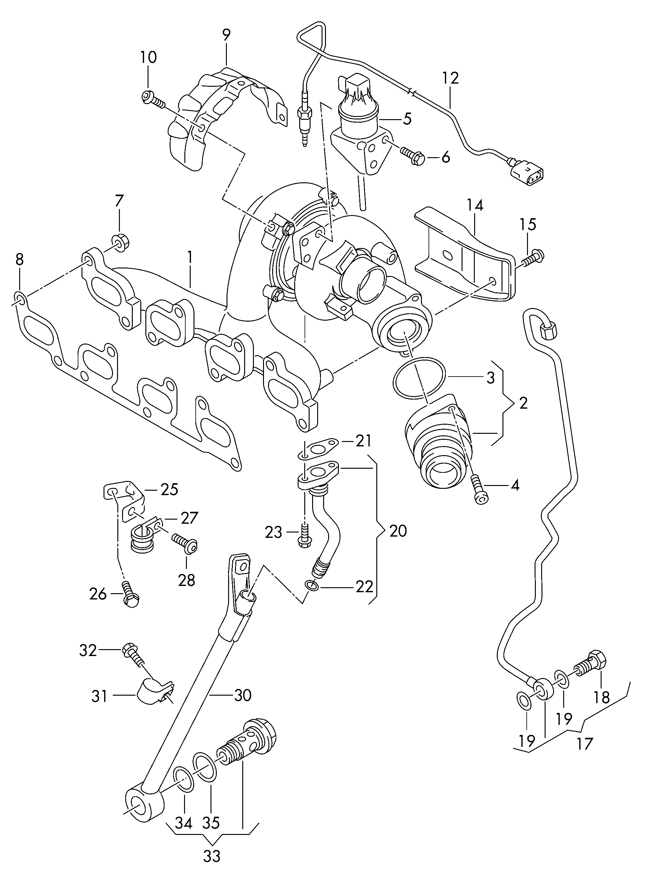 BorgWarner 03L253056G - Exhaust manifold with turbo- charger autozip.com.ua