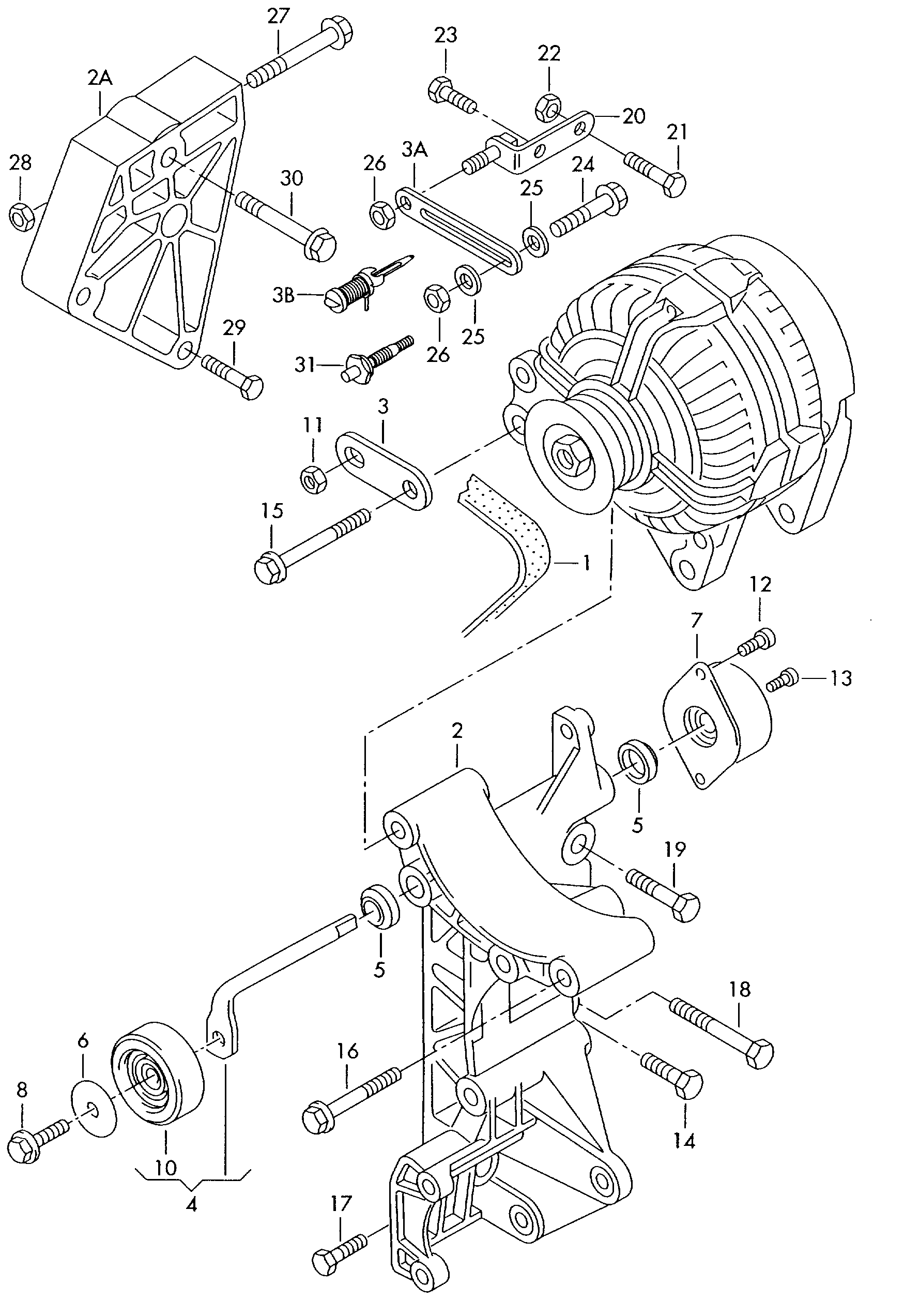 VW 047 903 315 - Натягувач ременя, клинові зуб. autozip.com.ua