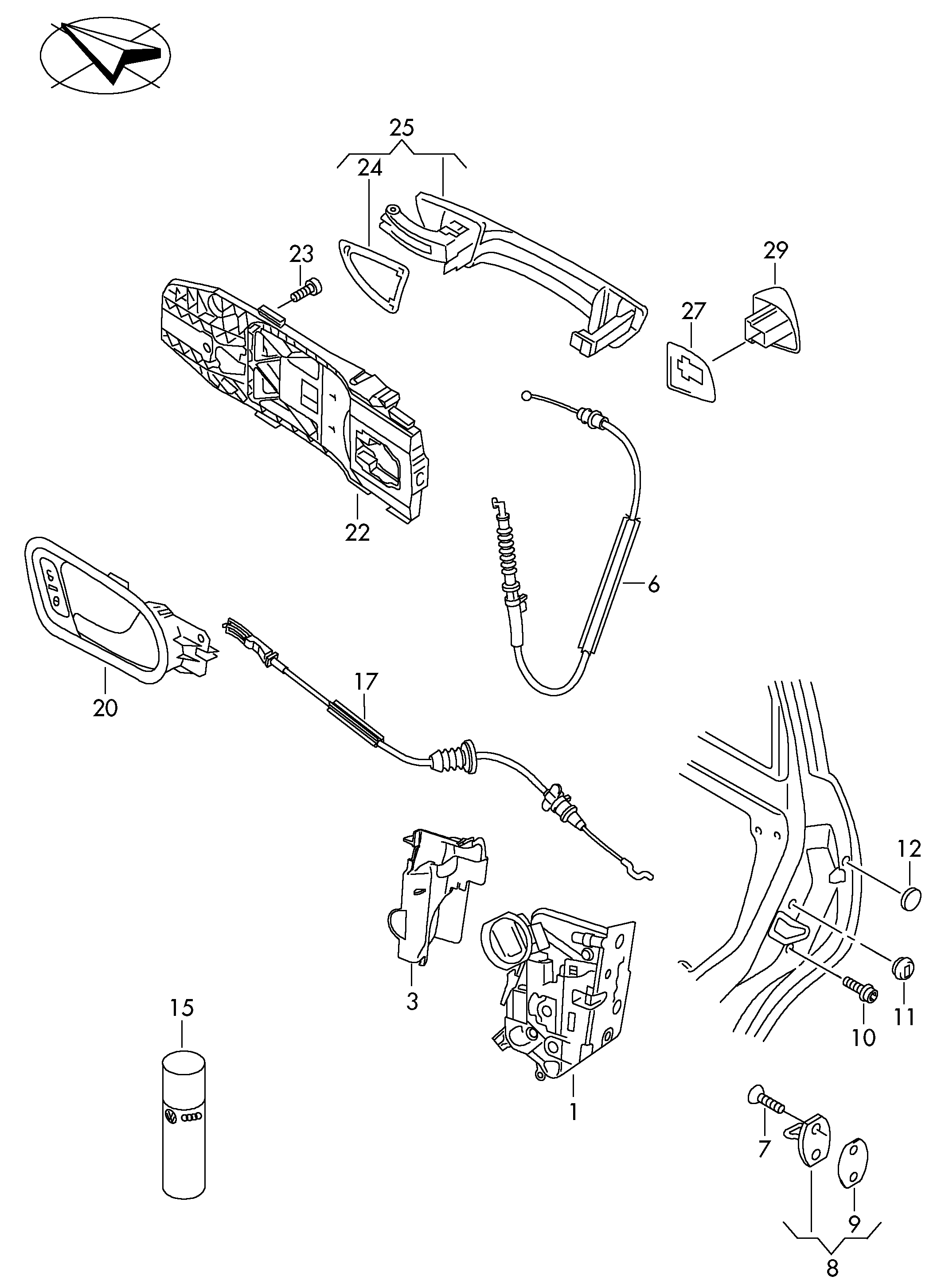 VW 5E0839015 - Замок двері autozip.com.ua