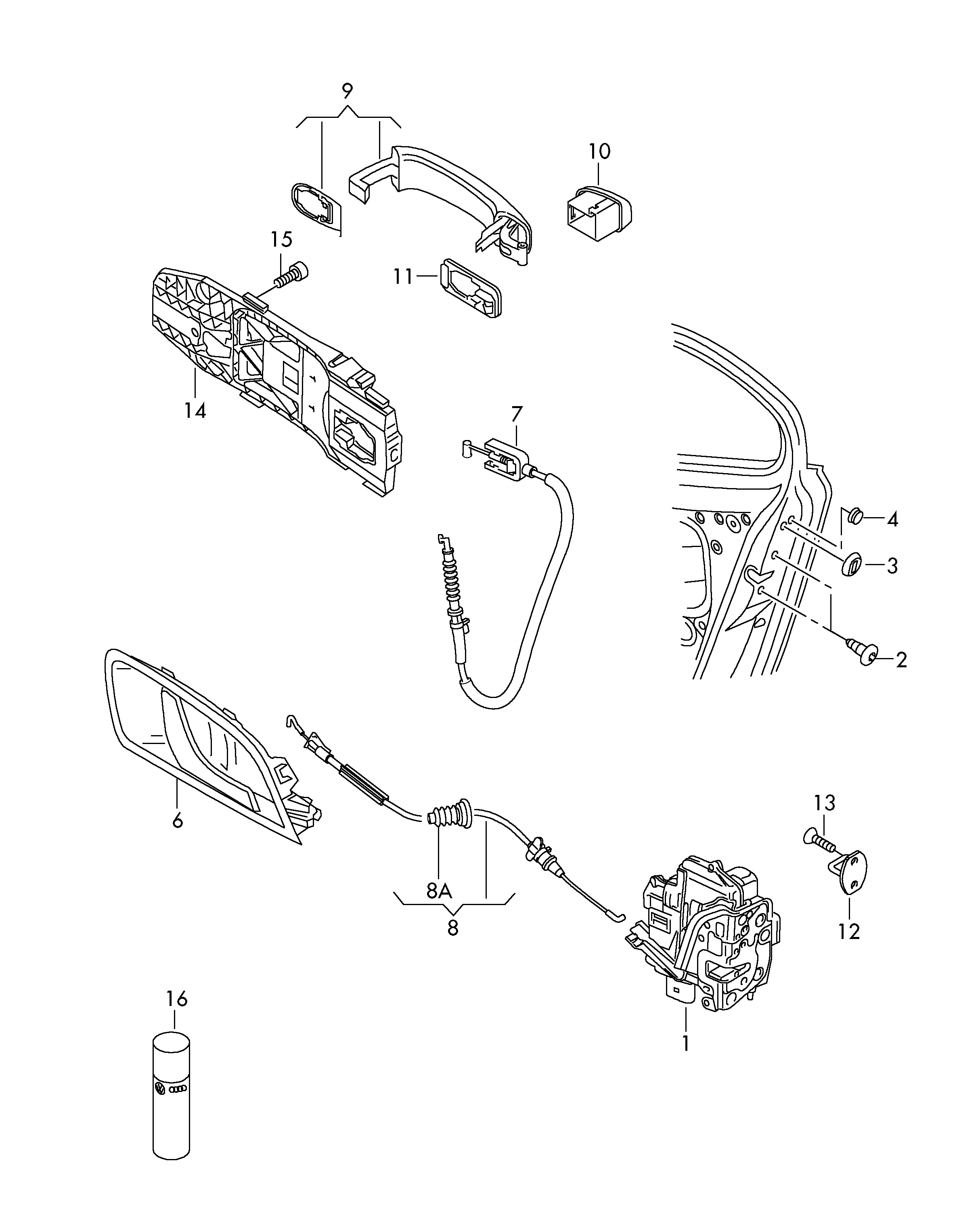 Seat 5K4 839 015 F - Замок двері autozip.com.ua