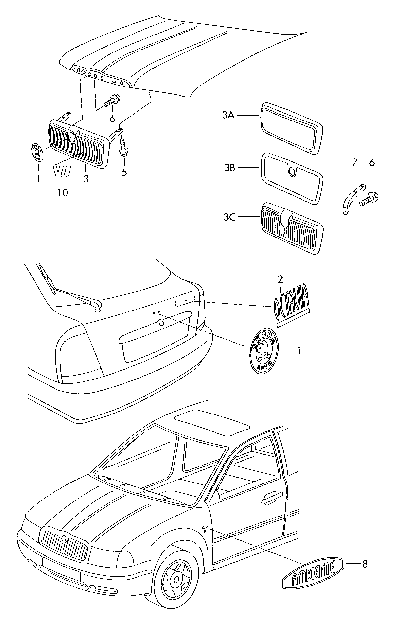 Skoda 1U0853661A - Решітка радіатора autozip.com.ua