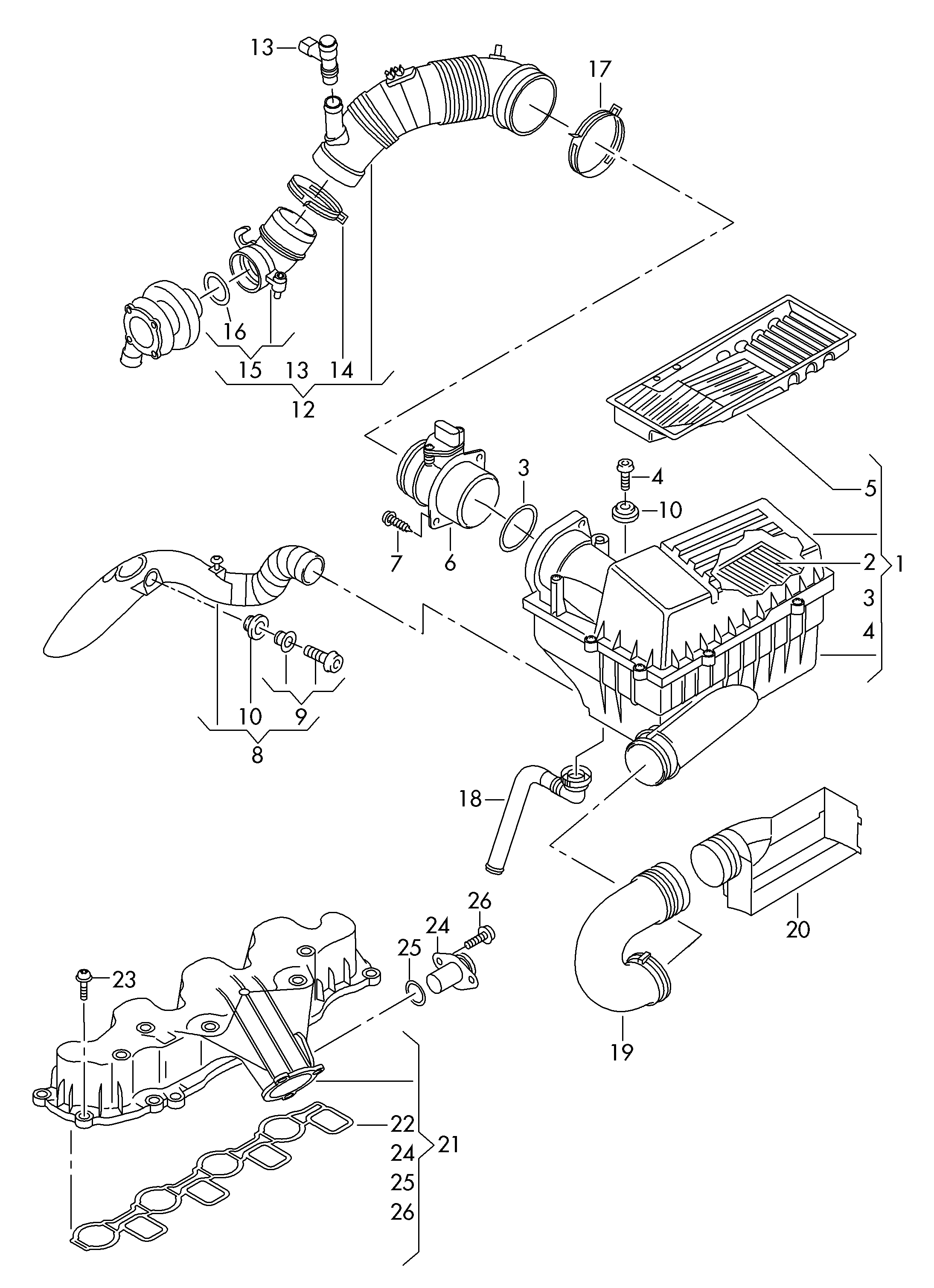 VW 03L 129 711 E - Регулювальний елемент, заслінка входять газів (впускний р) autozip.com.ua