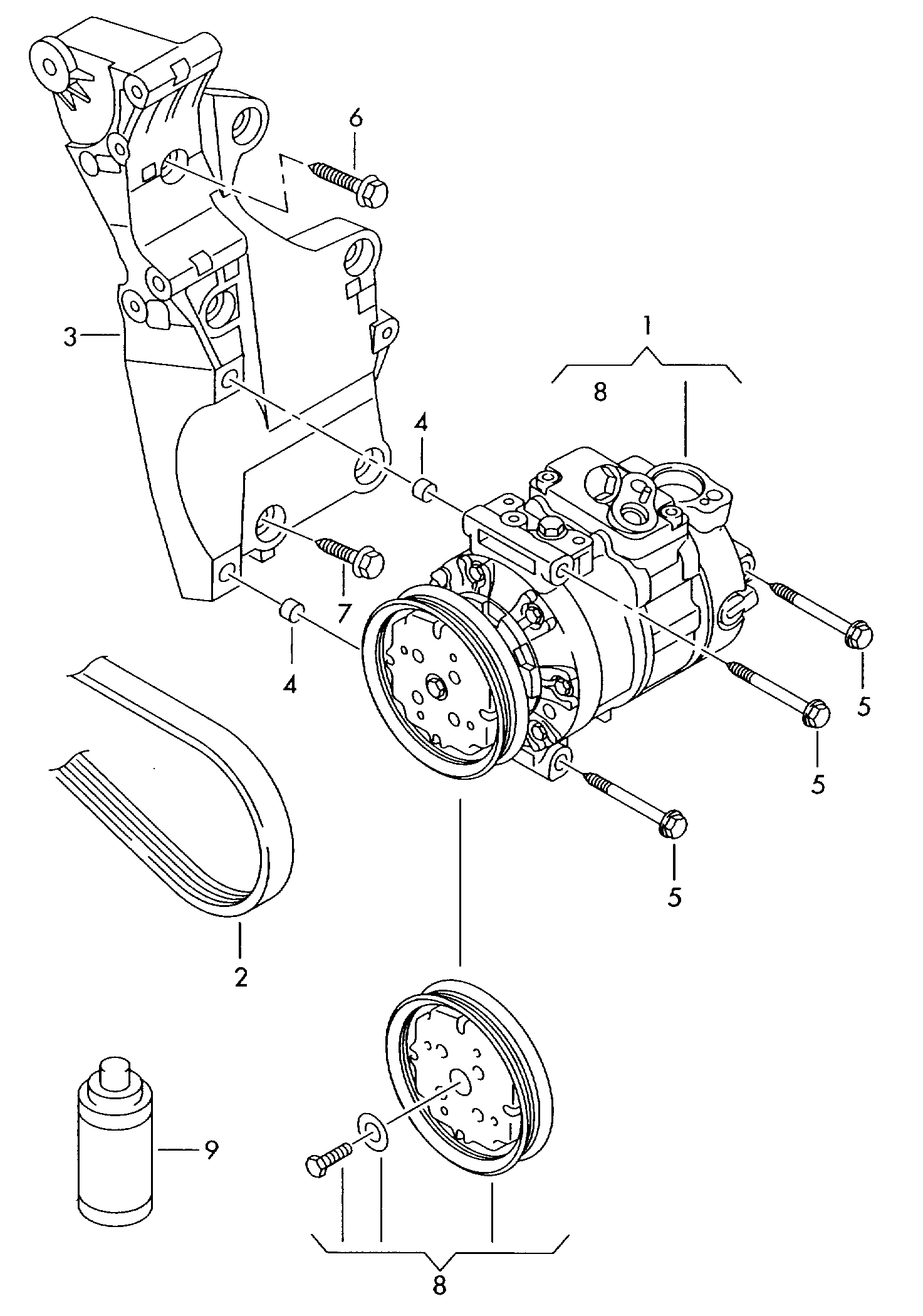 VW (FAW) 1K0 820 859 Q - Компресор, кондиціонер autozip.com.ua