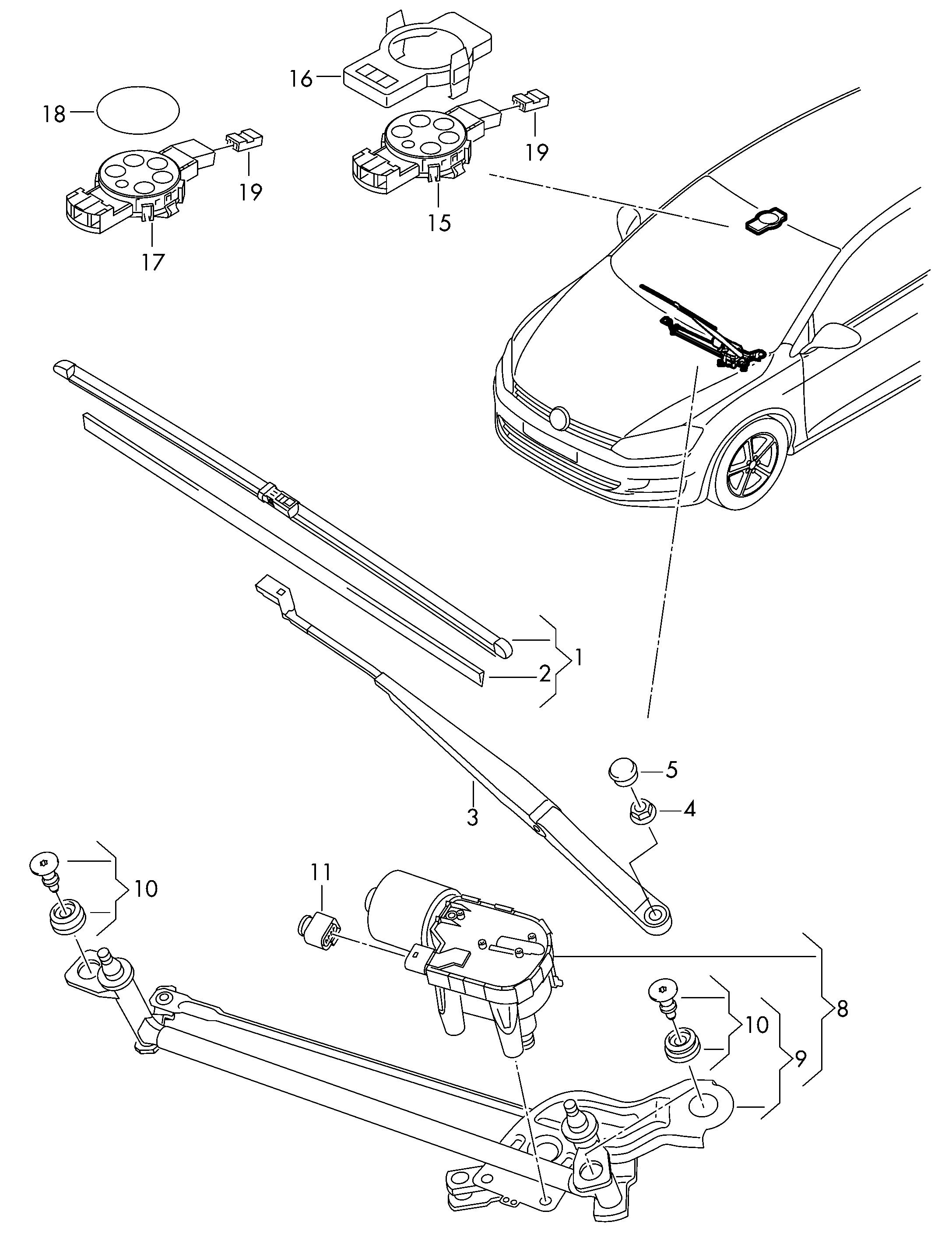 VAG 5Q0 955 559 B - Датчик дощу autozip.com.ua