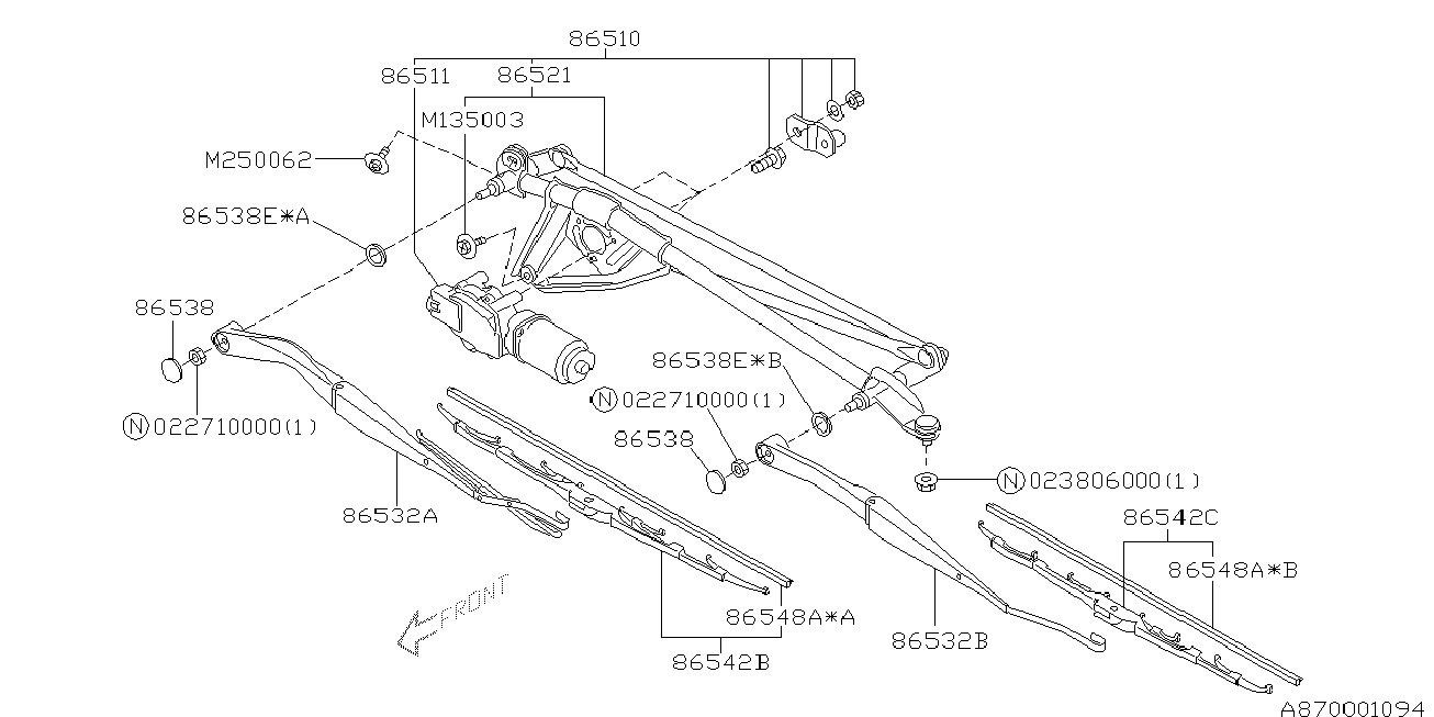 Subaru 86542AE000 - Щітка склоочисника autozip.com.ua