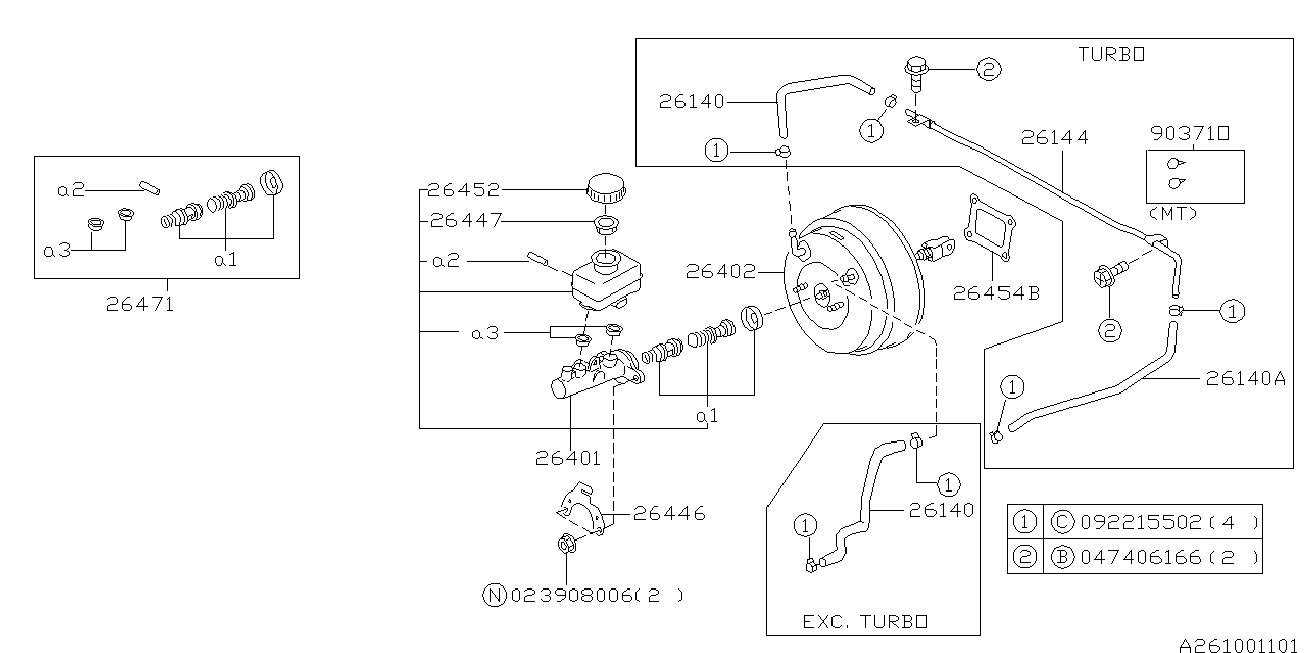 Subaru 26401 AC180 - Головний гальмівний циліндр autozip.com.ua