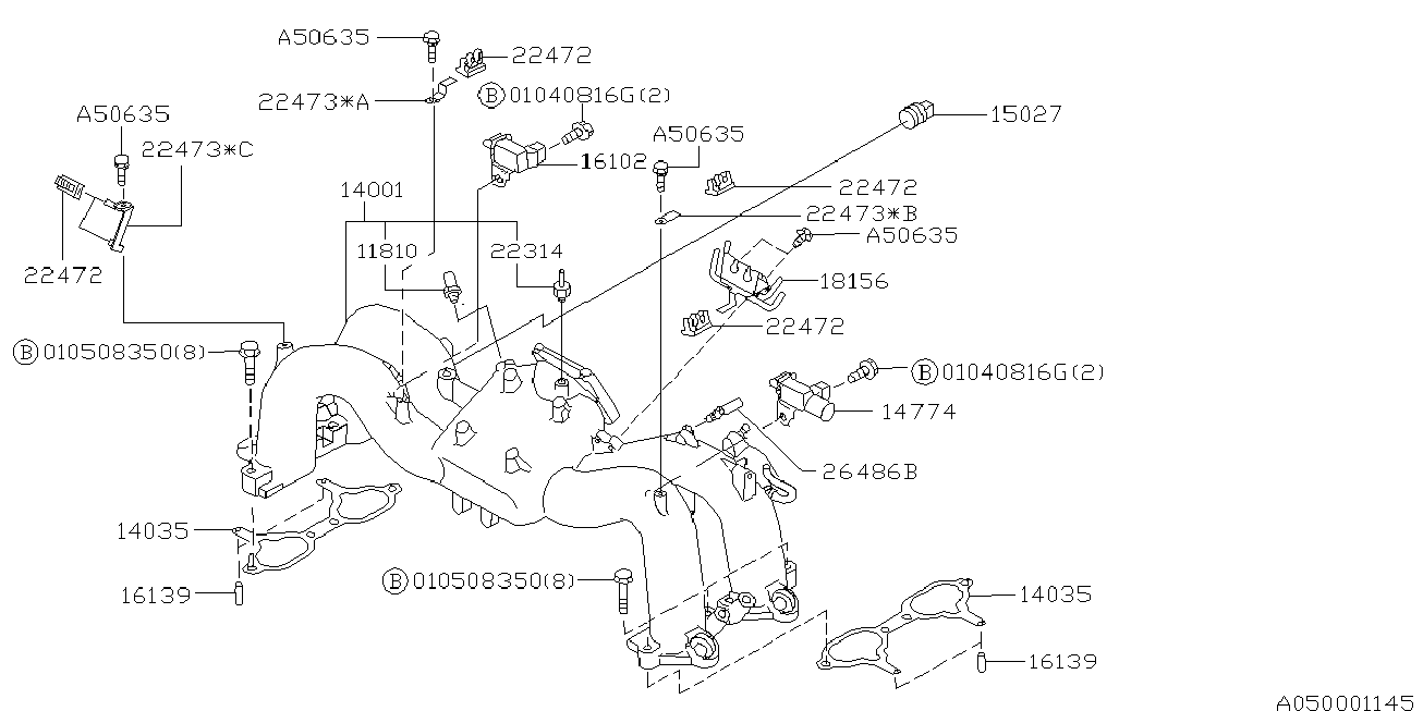 Subaru 14035-AA281 - Прокладка, впускний колектор autozip.com.ua