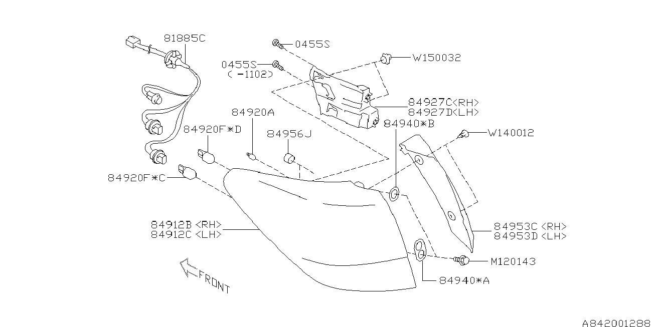 Subaru 84912AJ100 - Задній ліхтар autozip.com.ua