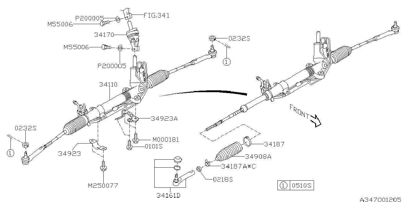 Subaru 34141-AC0109E - Наконечник рульової тяги, кульовий шарнір autozip.com.ua