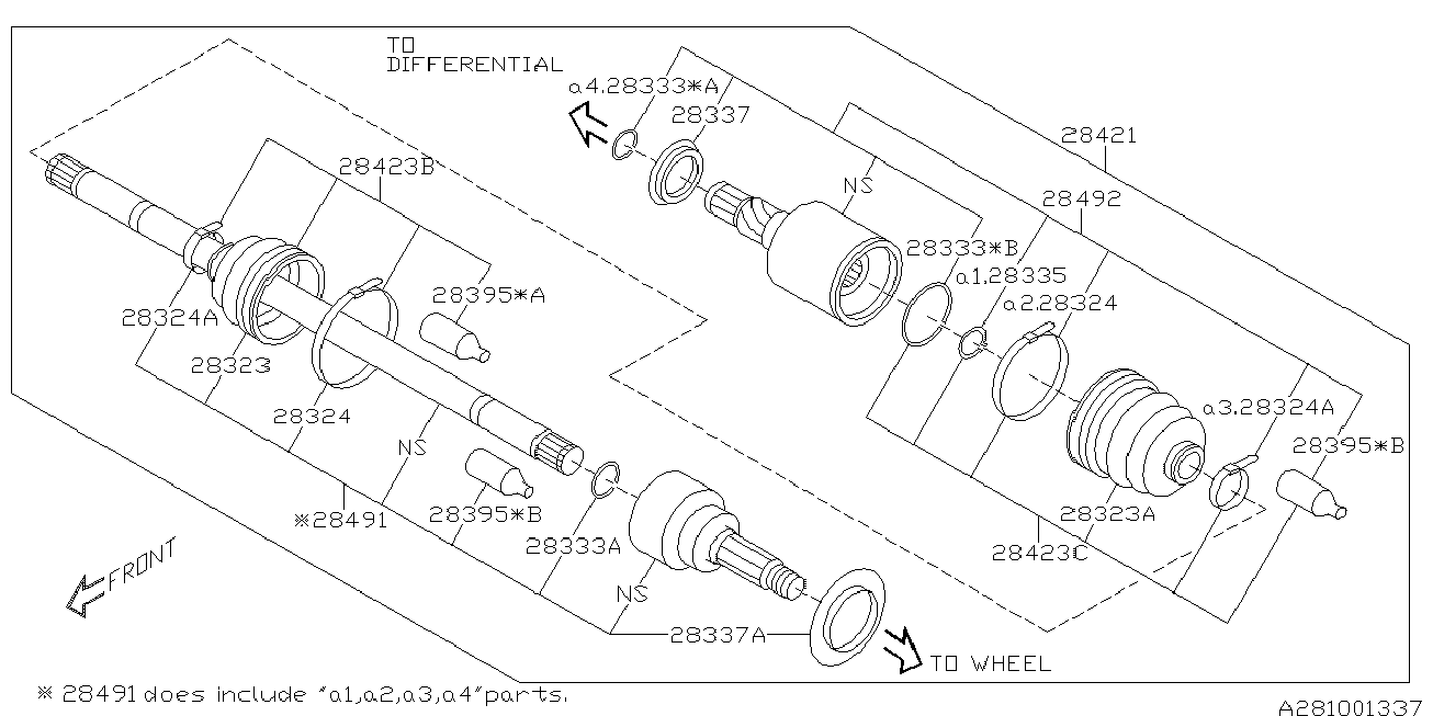 Subaru 28423-AG001 - Пильник, приводний вал autozip.com.ua