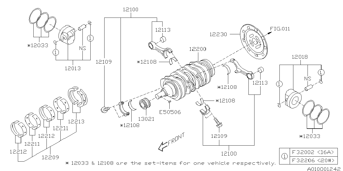 Subaru 12108AB100 - Шатуни підшипник autozip.com.ua
