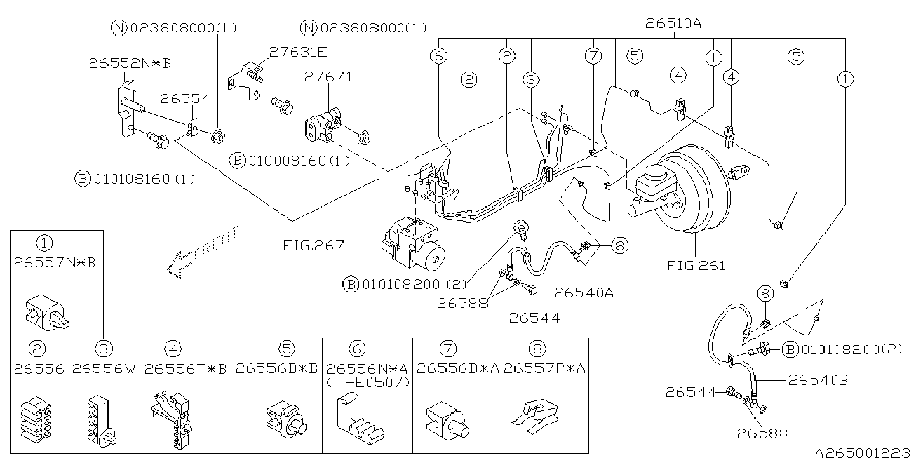 Subaru 26540-AE070 - Гальмівний шланг autozip.com.ua