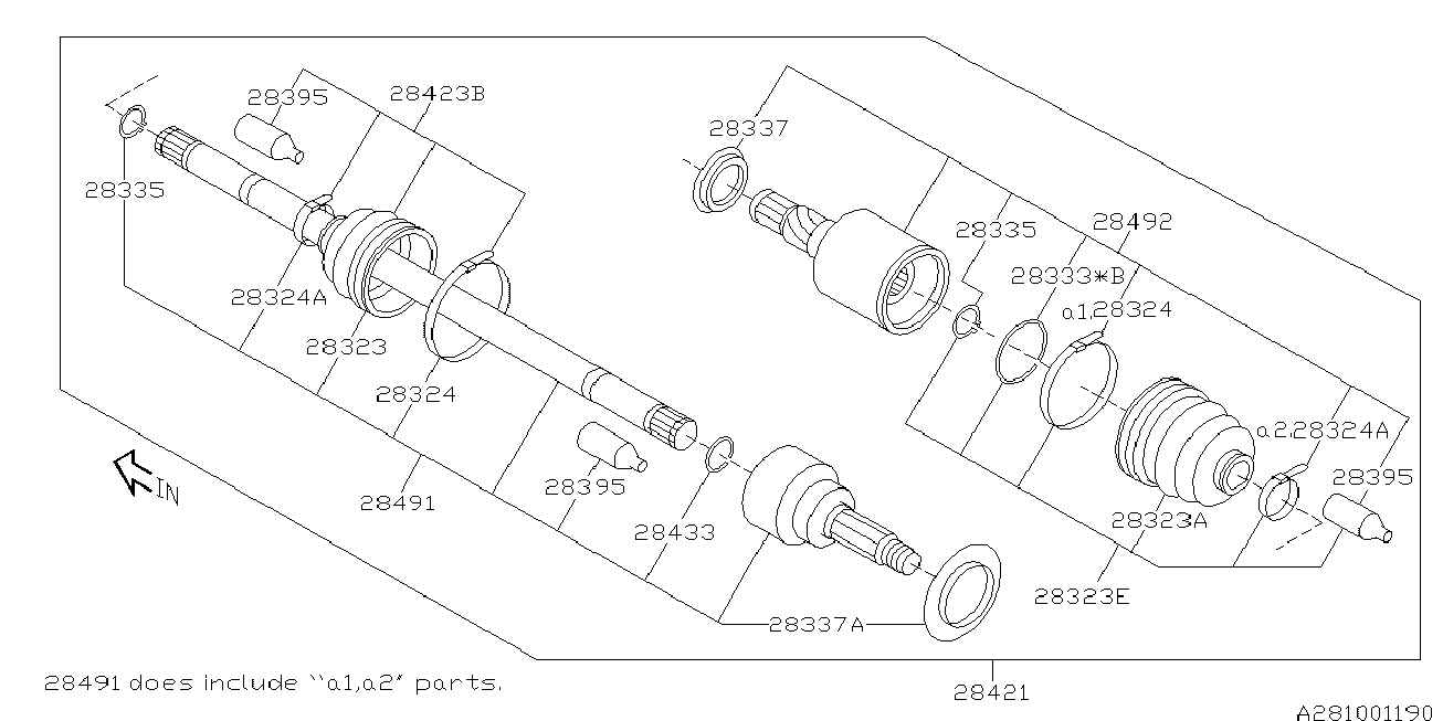 Subaru 28423FE050 - Пильник, приводний вал autozip.com.ua