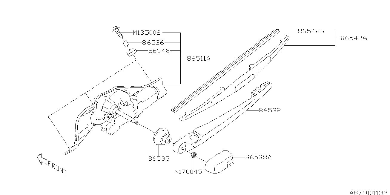 Subaru 86542KG080 - Щітка склоочисника autozip.com.ua