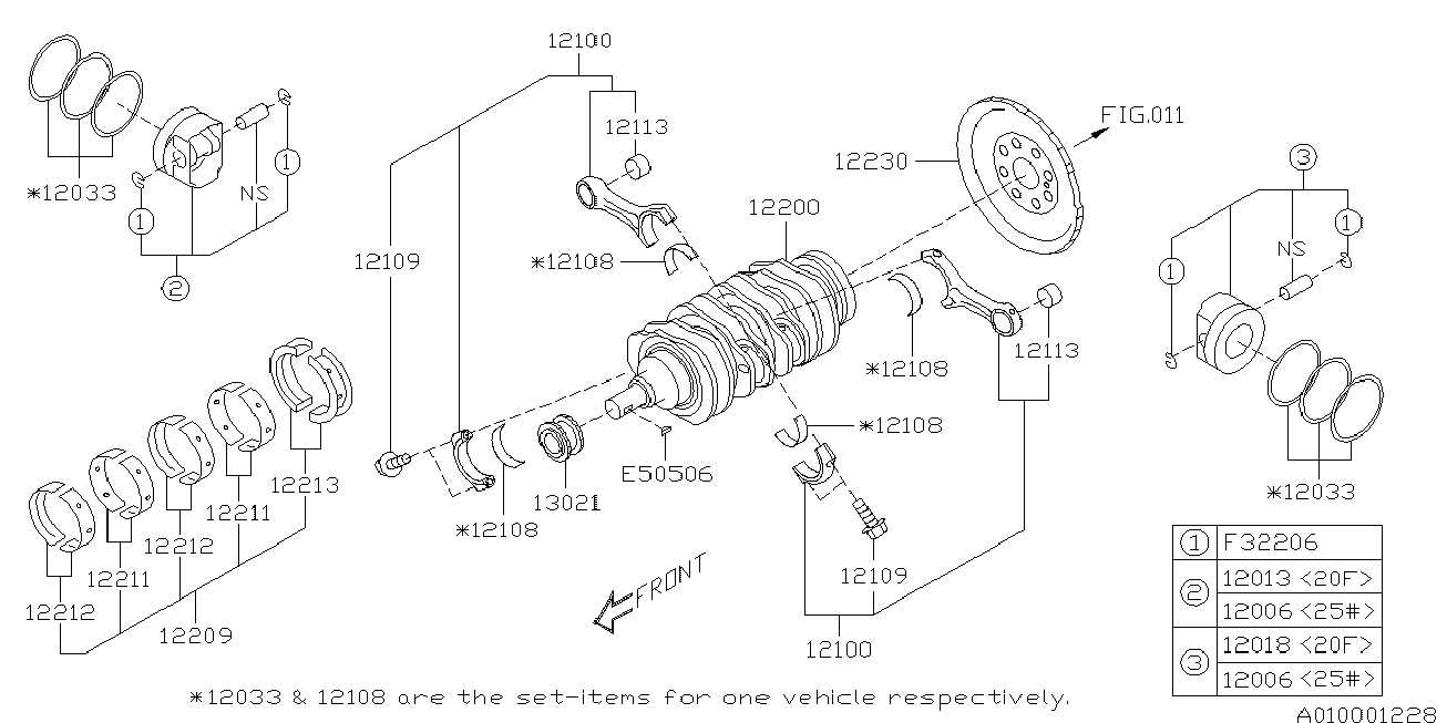 Subaru 12108AB100 - Шатуни підшипник autozip.com.ua