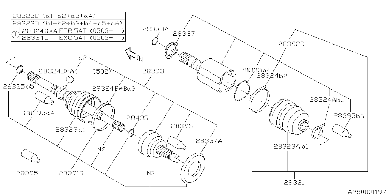 Subaru 28323AG000 - Пильник, приводний вал autozip.com.ua