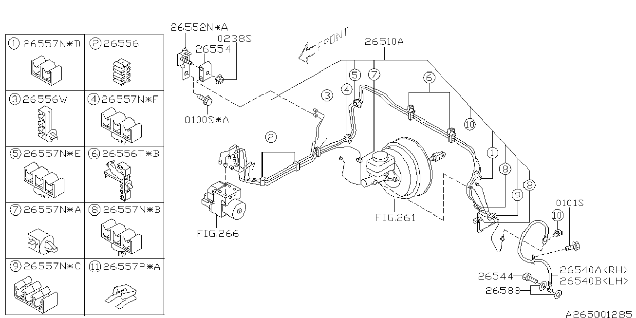 Subaru 26540 SA030 - Гальмівний шланг autozip.com.ua