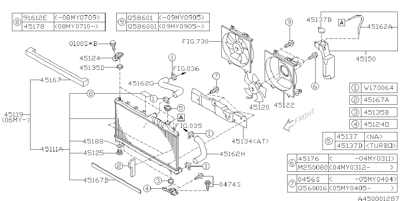 Subaru 45111-AG010 - Радіатор, охолодження двигуна autozip.com.ua