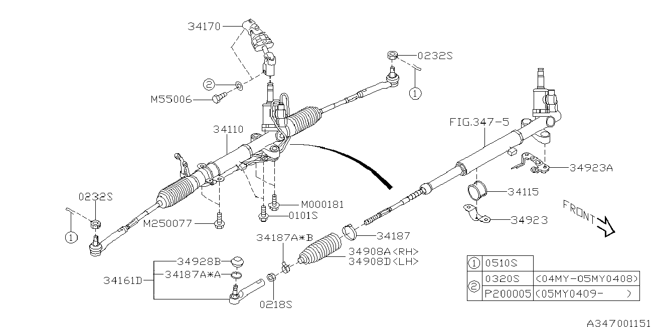 Subaru 34170AG021 - Шарнір, вал сошки рульового управління autozip.com.ua