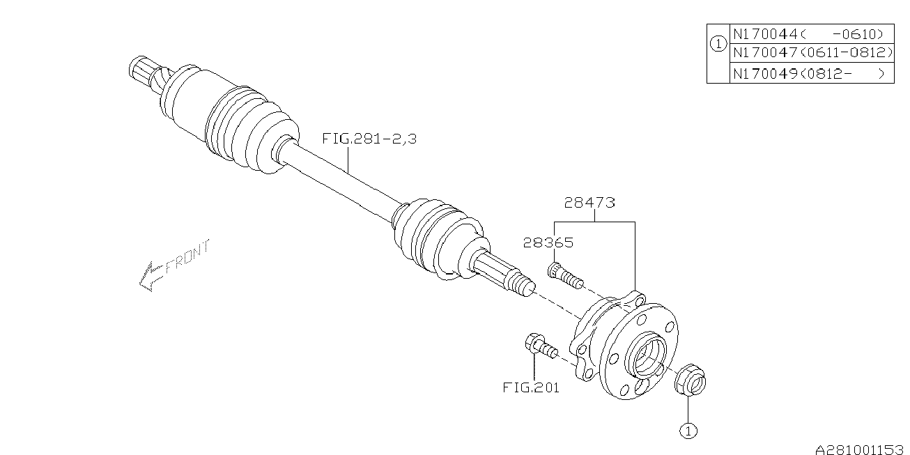 Subaru 28055-AA003 - Шпилька autozip.com.ua