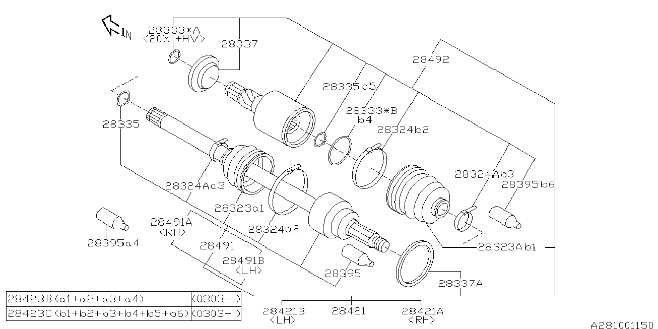 Subaru 28423-FE000 - Пильник, приводний вал autozip.com.ua