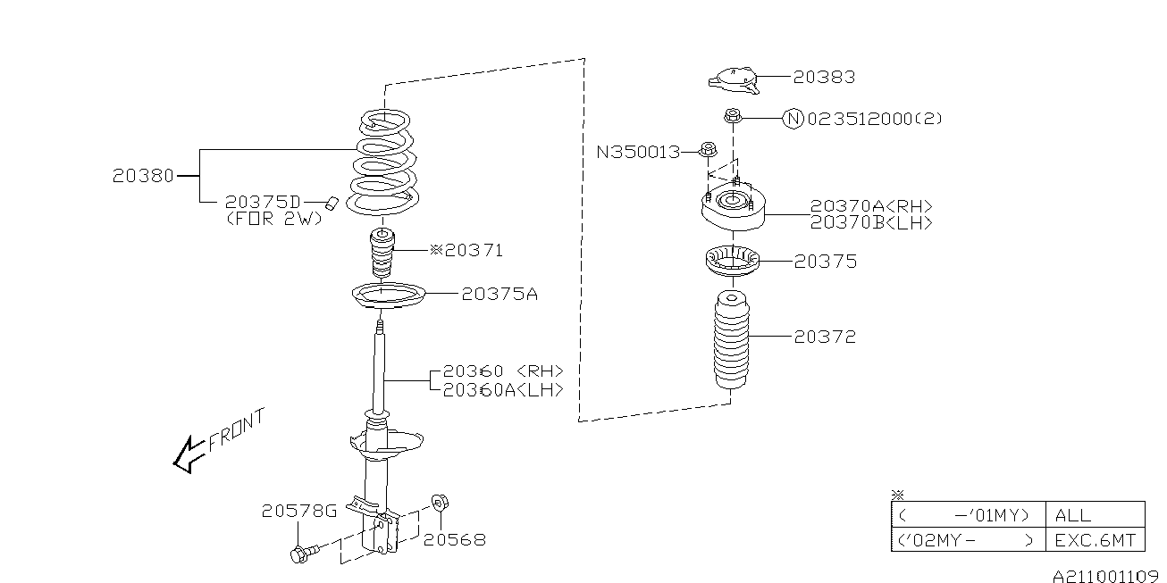 Subaru 20360FE040 - Амортизатор autozip.com.ua