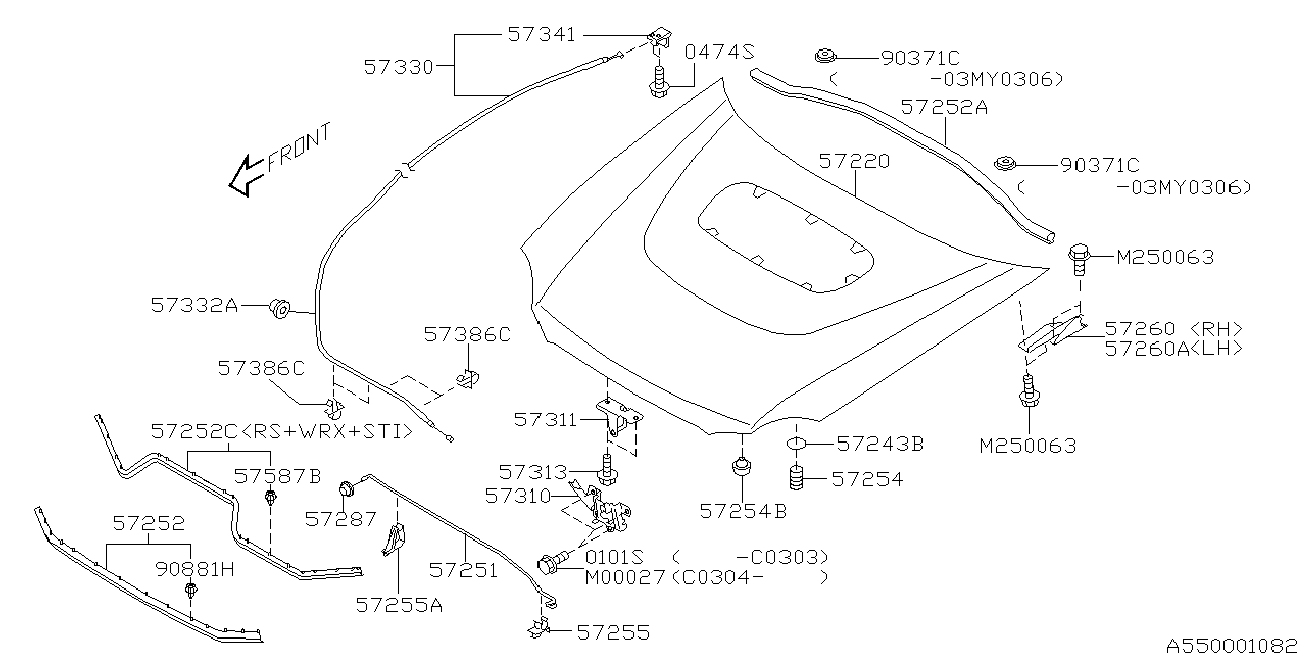 Subaru 57229FE000 - Капот двигуна autozip.com.ua