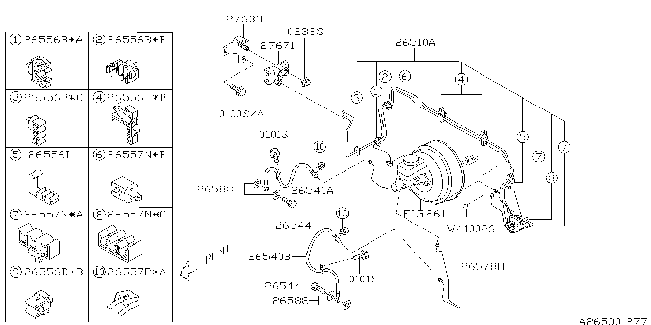 Subaru 26540 FE020 - Гальмівний шланг autozip.com.ua