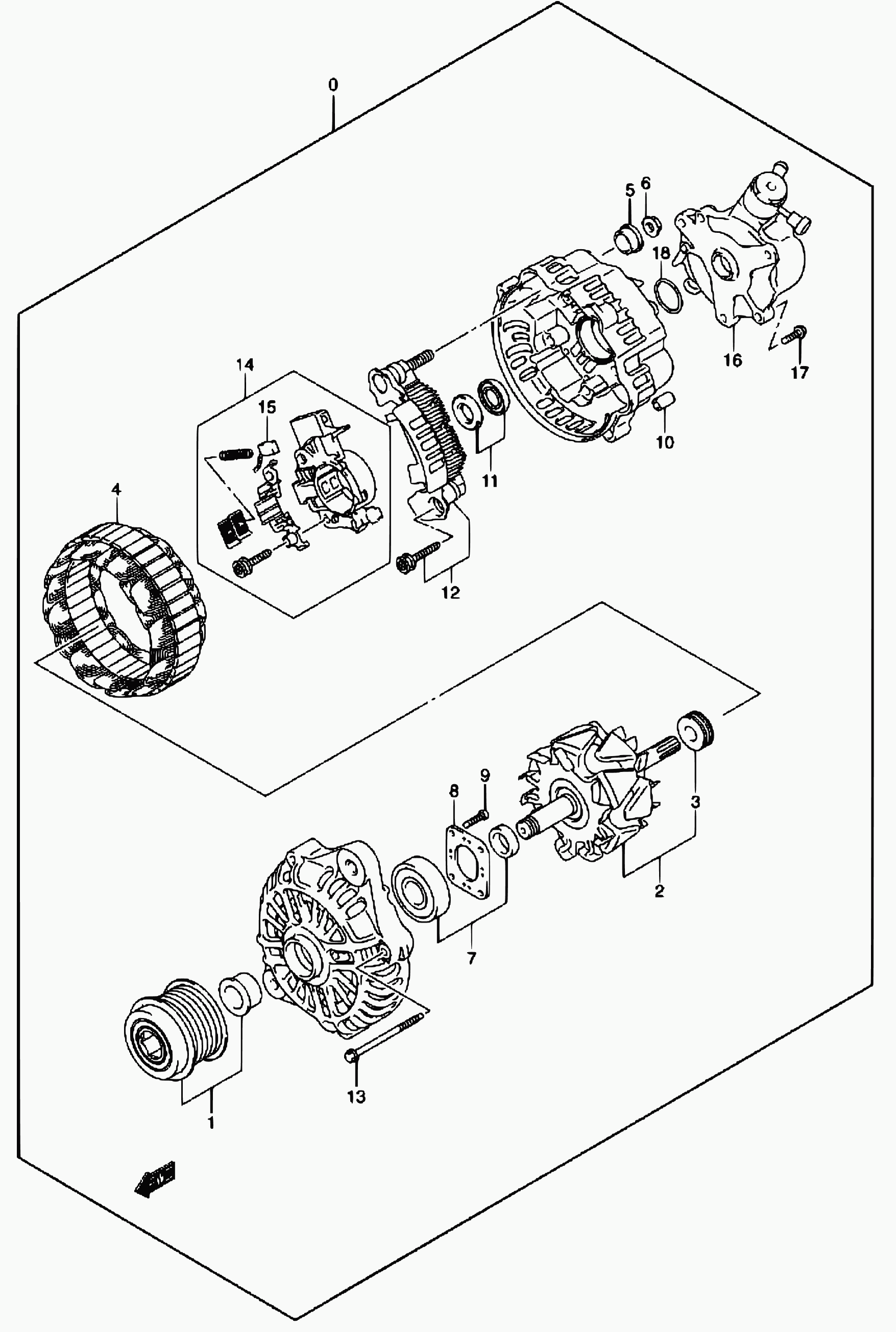 Mitsubishi 31400-84A00 - Ремінний шків, генератор autozip.com.ua