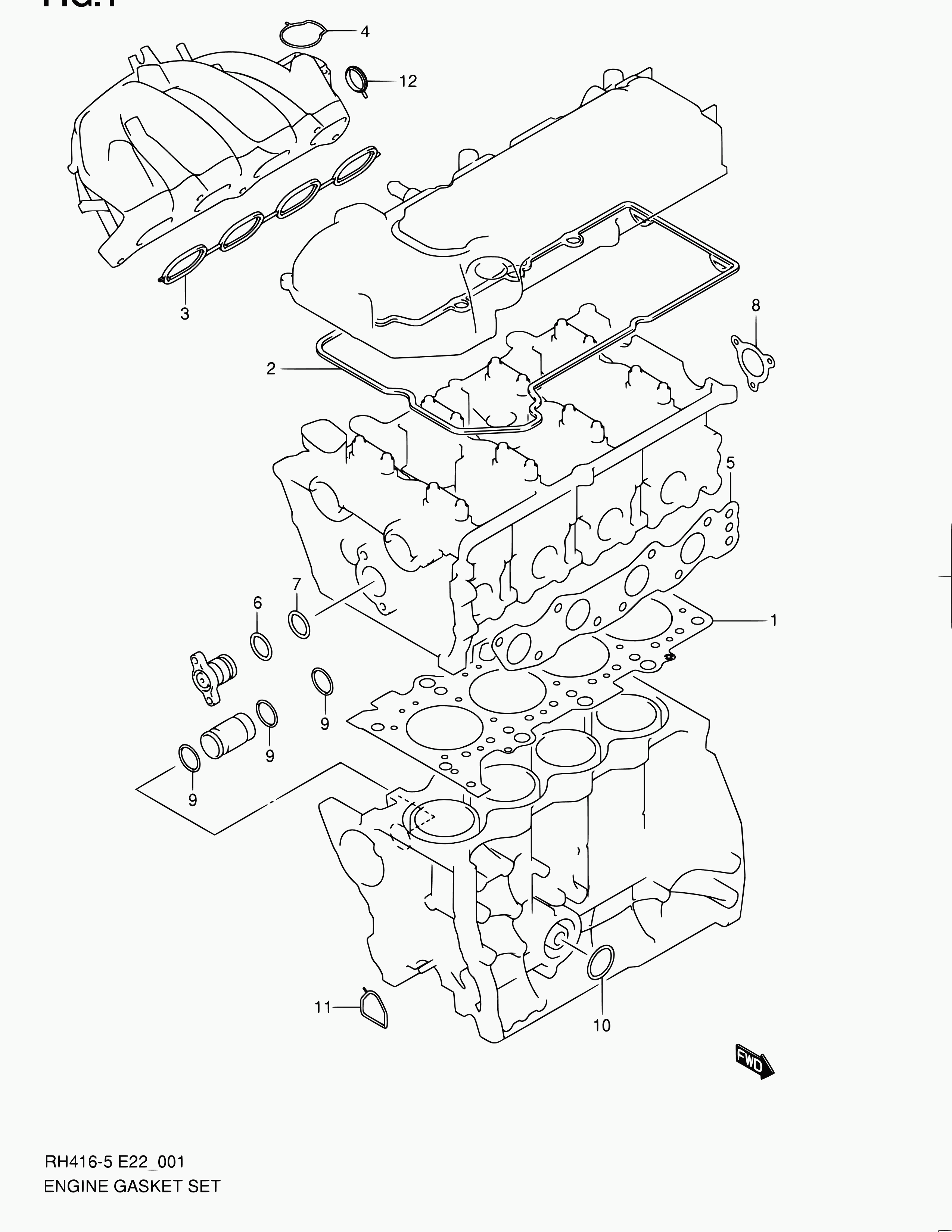 Suzuki 11400-86872 - Комплект прокладок, двигун autozip.com.ua