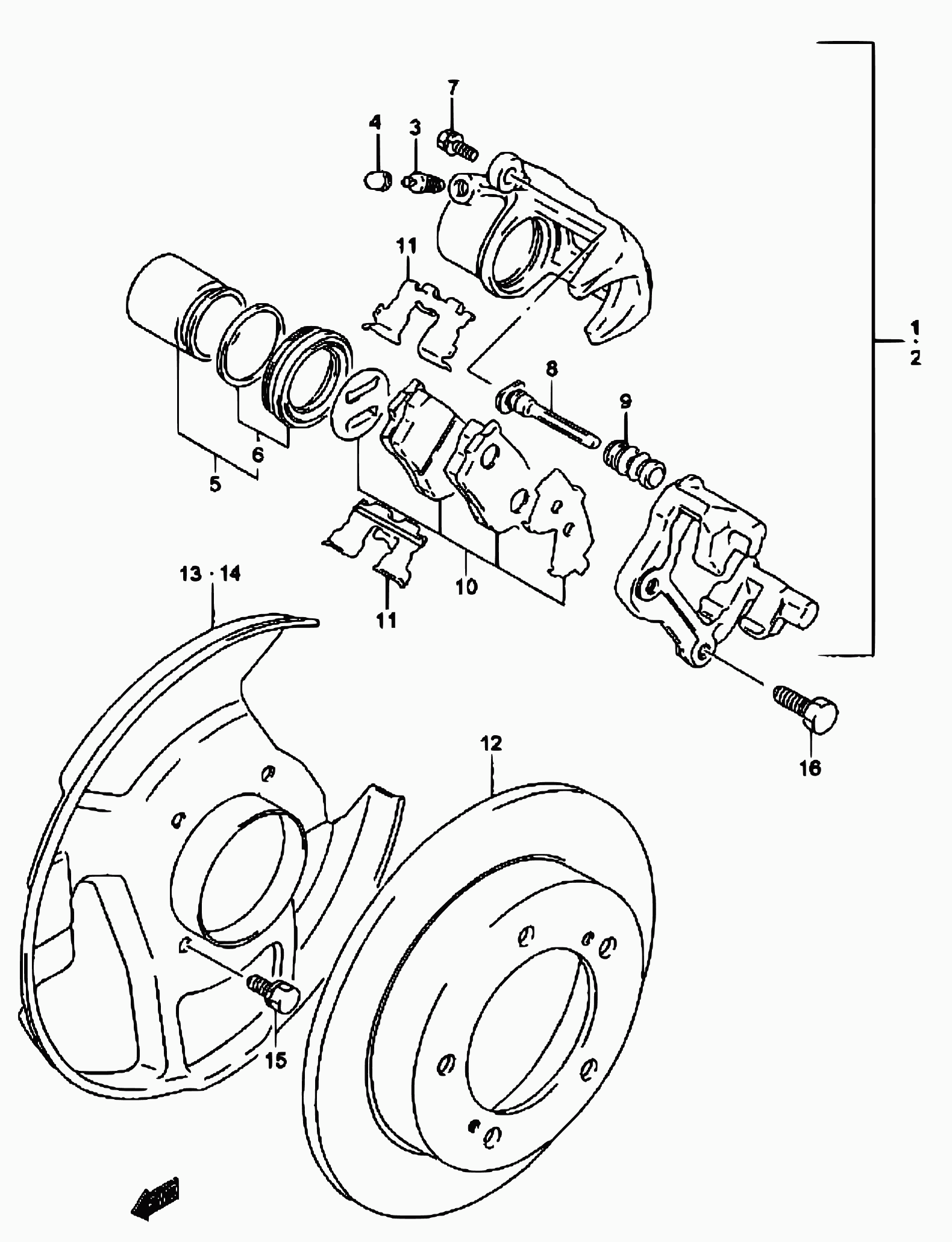 Suzuki 55102-60A30 - Гальмівний супорт autozip.com.ua