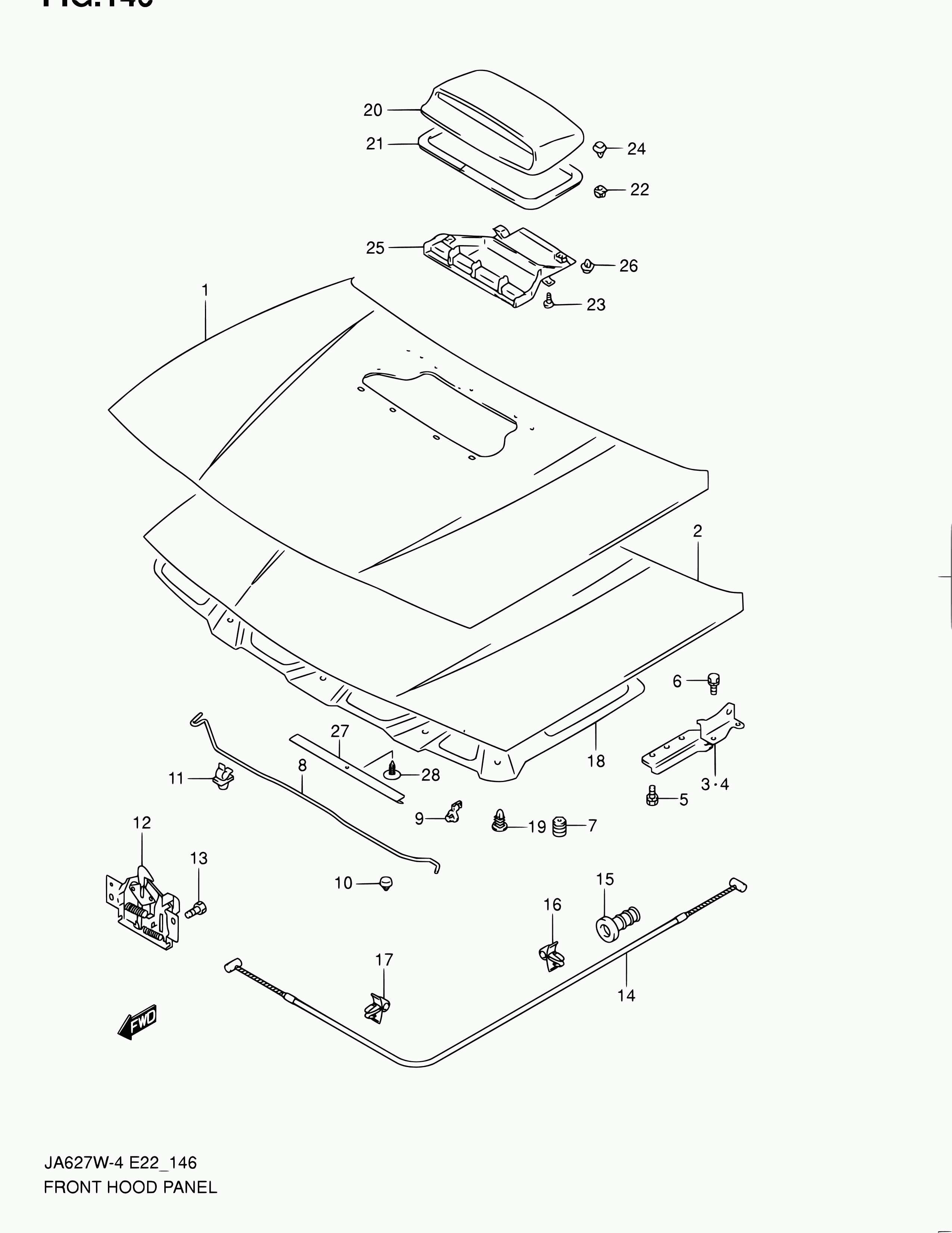 Suzuki 58300-65D11 - Капот двигуна autozip.com.ua