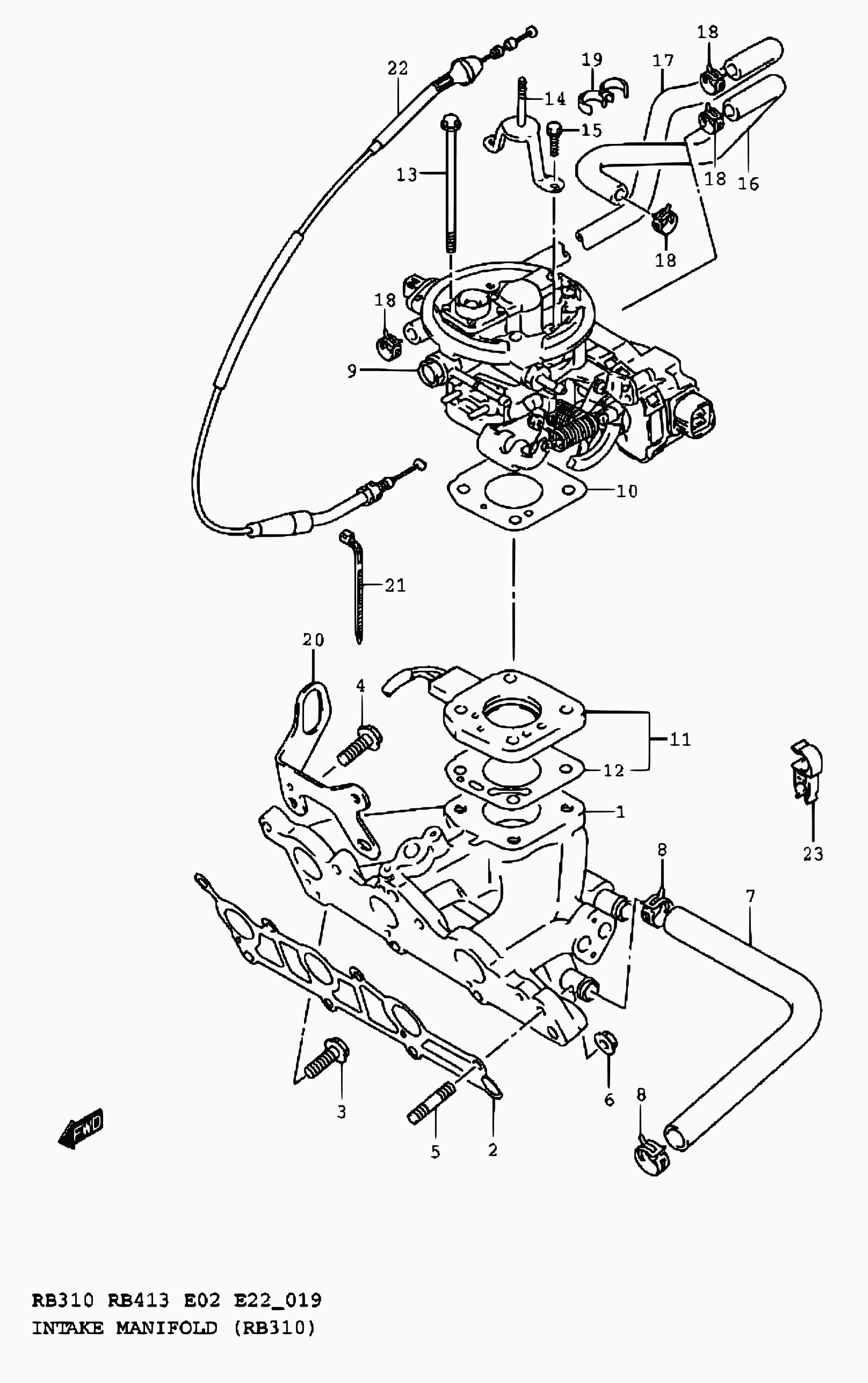 Suzuki 13119-60B00 - Прокладка, впускний колектор autozip.com.ua