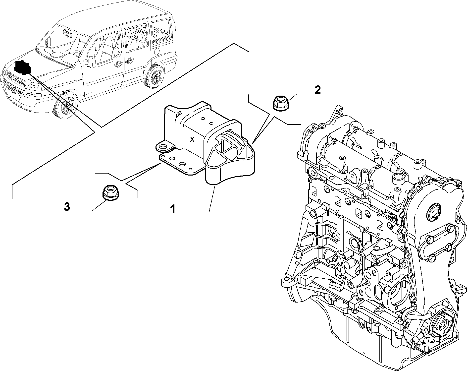 Lancia 51718928 - Подушка, підвіска двигуна autozip.com.ua