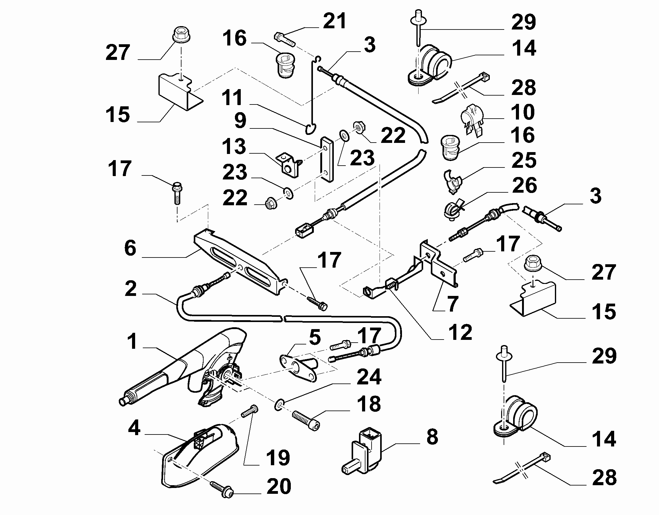 FIAT 1473322080 - Трос, гальмівна система autozip.com.ua