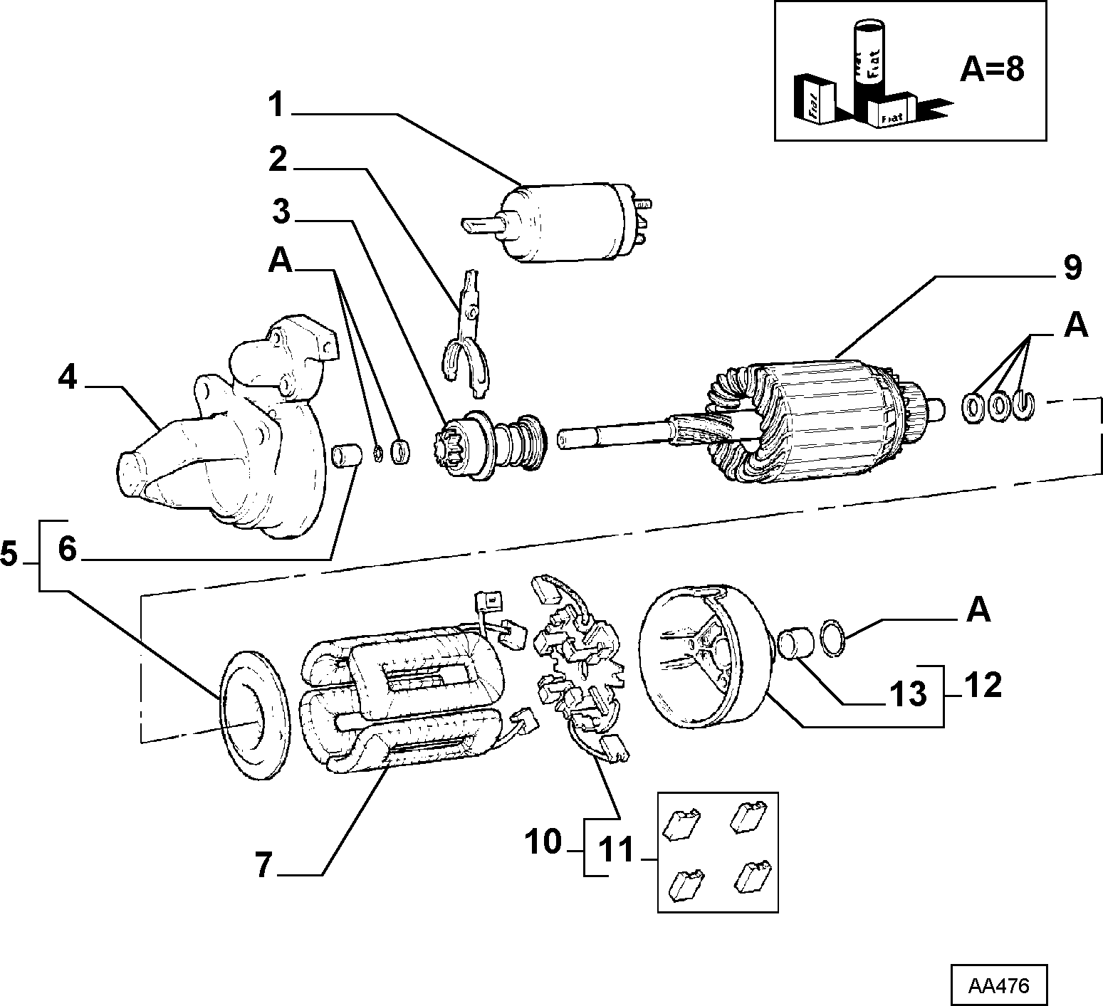 CASE IH 790 504 37 - Вугільна щітка, стартер autozip.com.ua