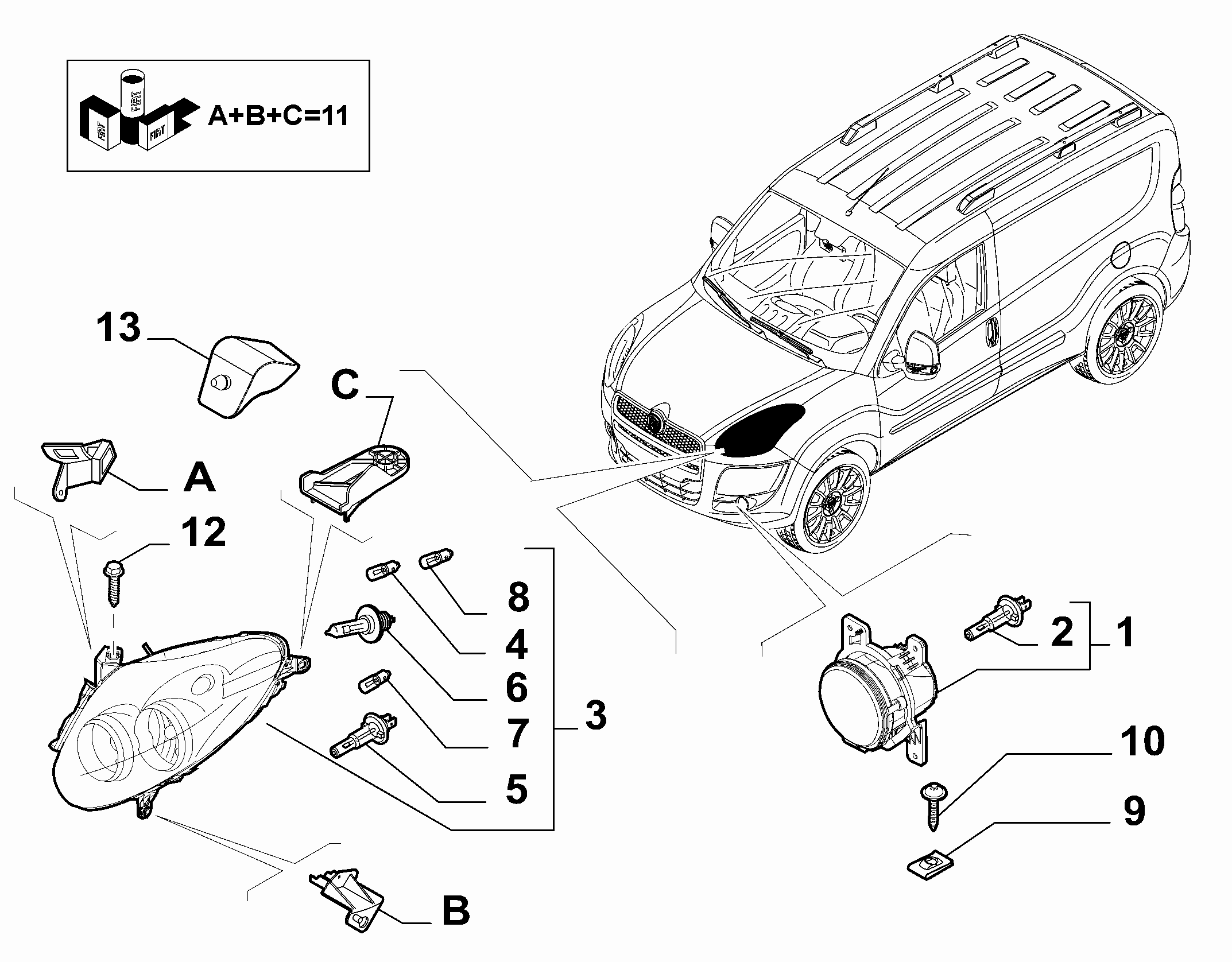 FIAT 51810671 - Основна фара autozip.com.ua