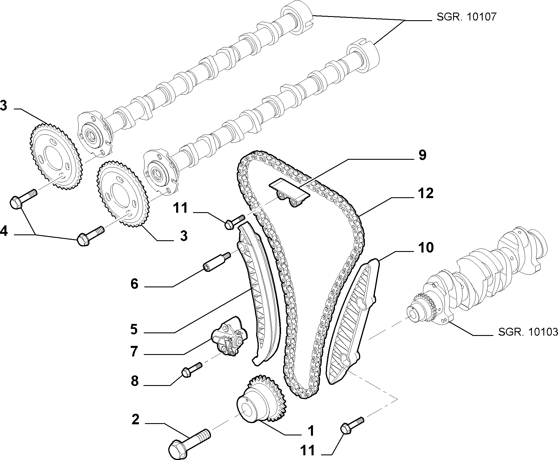 FIAT 9659680180 - Планка заспокоювача, ланцюг приводу autozip.com.ua