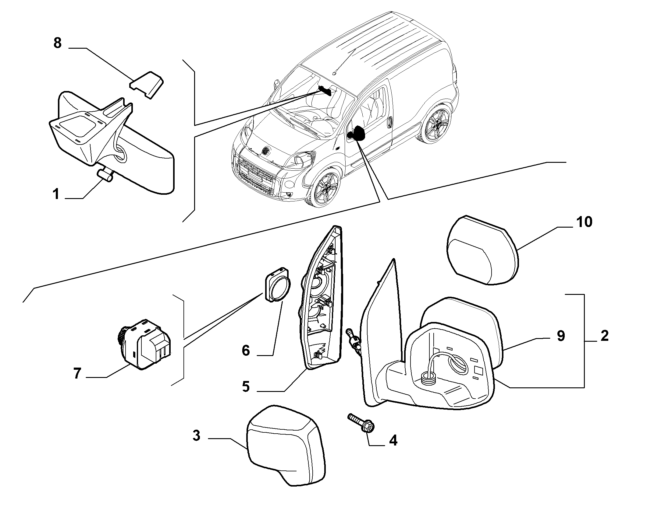 FIAT 71765391 - Дзеркальне скло, зовнішнє дзеркало autozip.com.ua