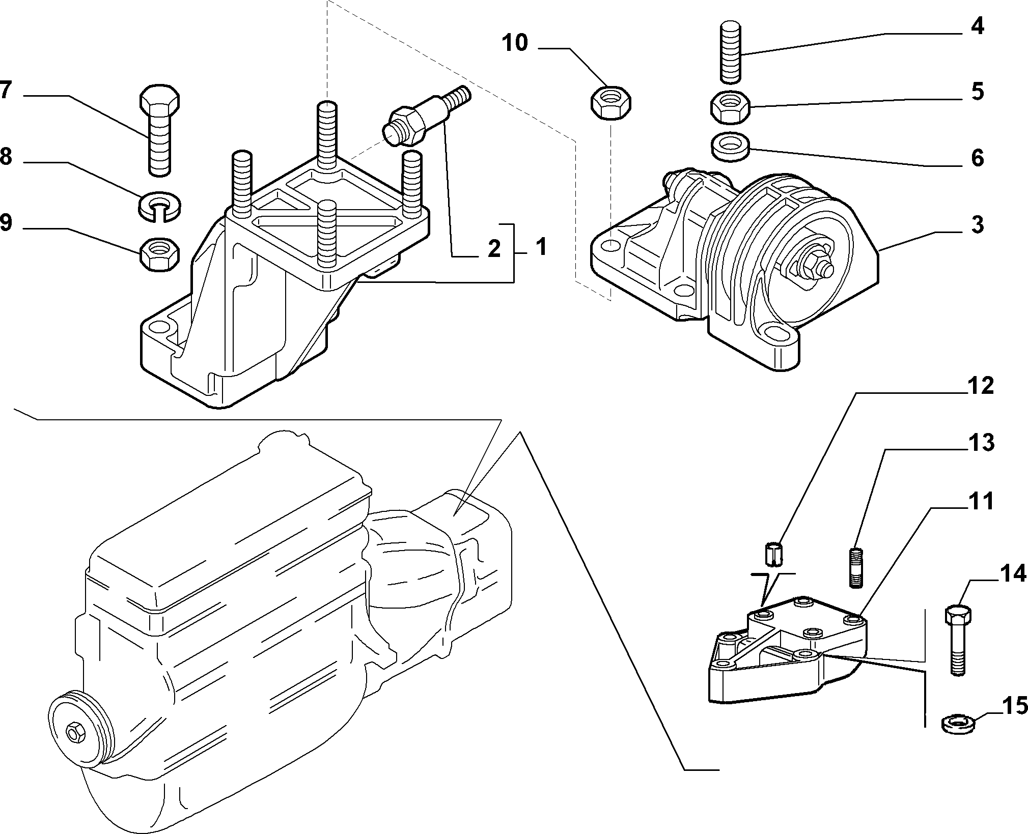 FIAT / LANCIA 1335125080 - Подушка, підвіска двигуна autozip.com.ua