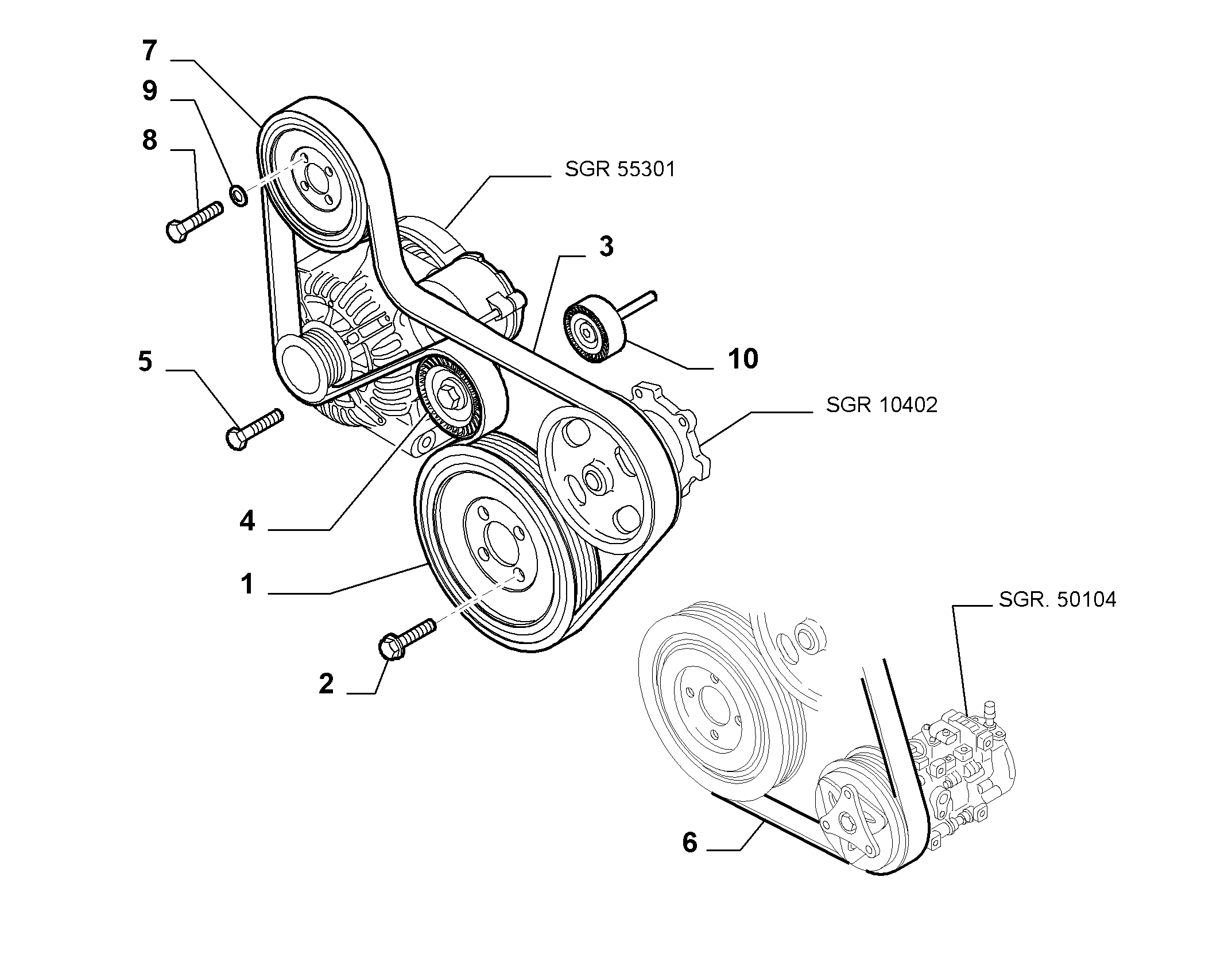 FIAT 51837960 - Паразитний / провідний ролик, поліклиновий ремінь autozip.com.ua