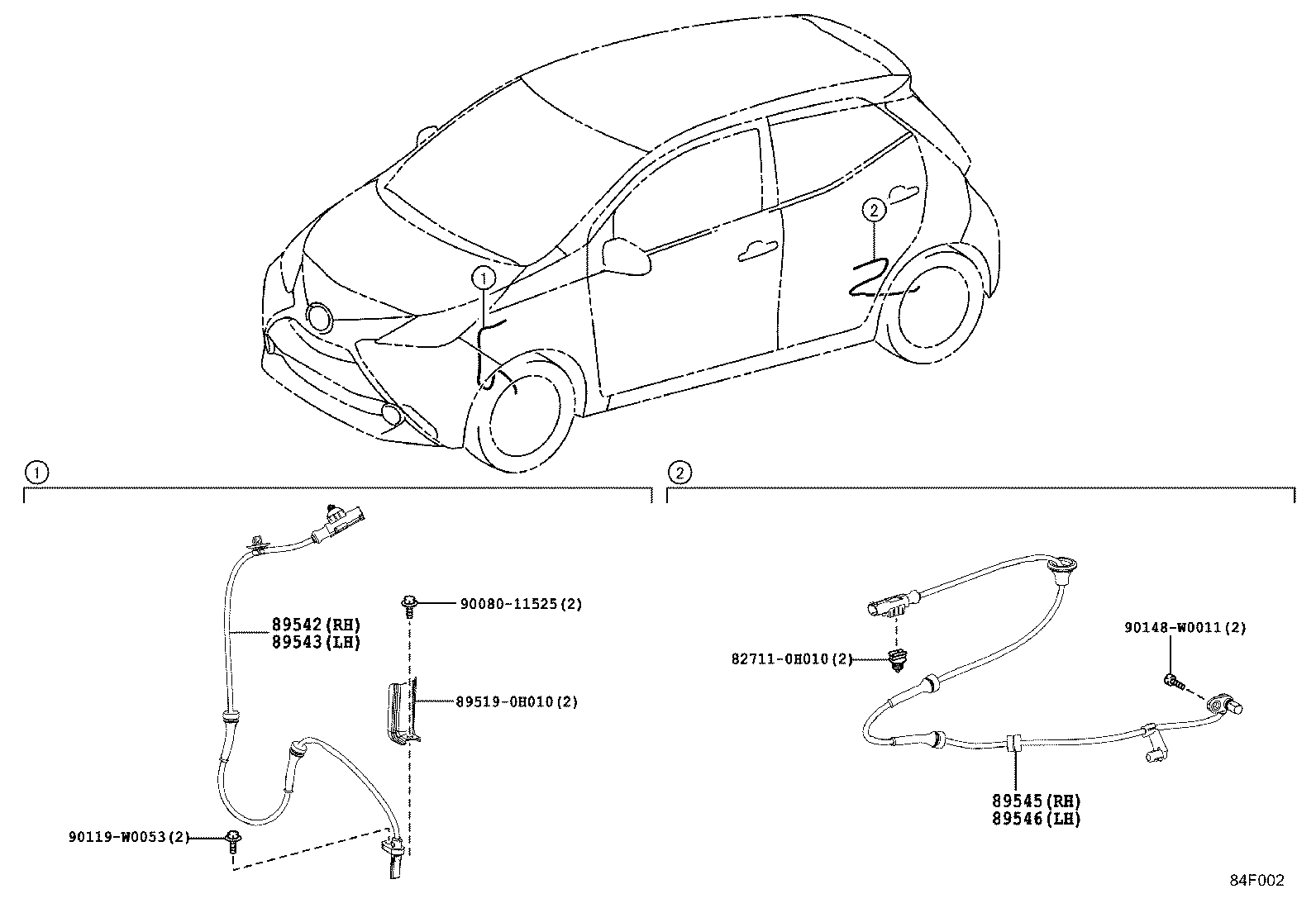 TOYOTA 89542-0H030 - Датчик ABS, частота обертання колеса autozip.com.ua