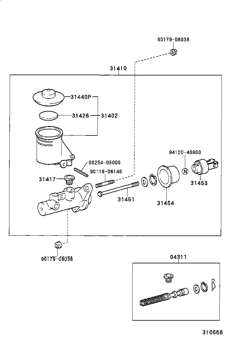 TOYOTA 3141017120 - Головний циліндр, система зчеплення autozip.com.ua