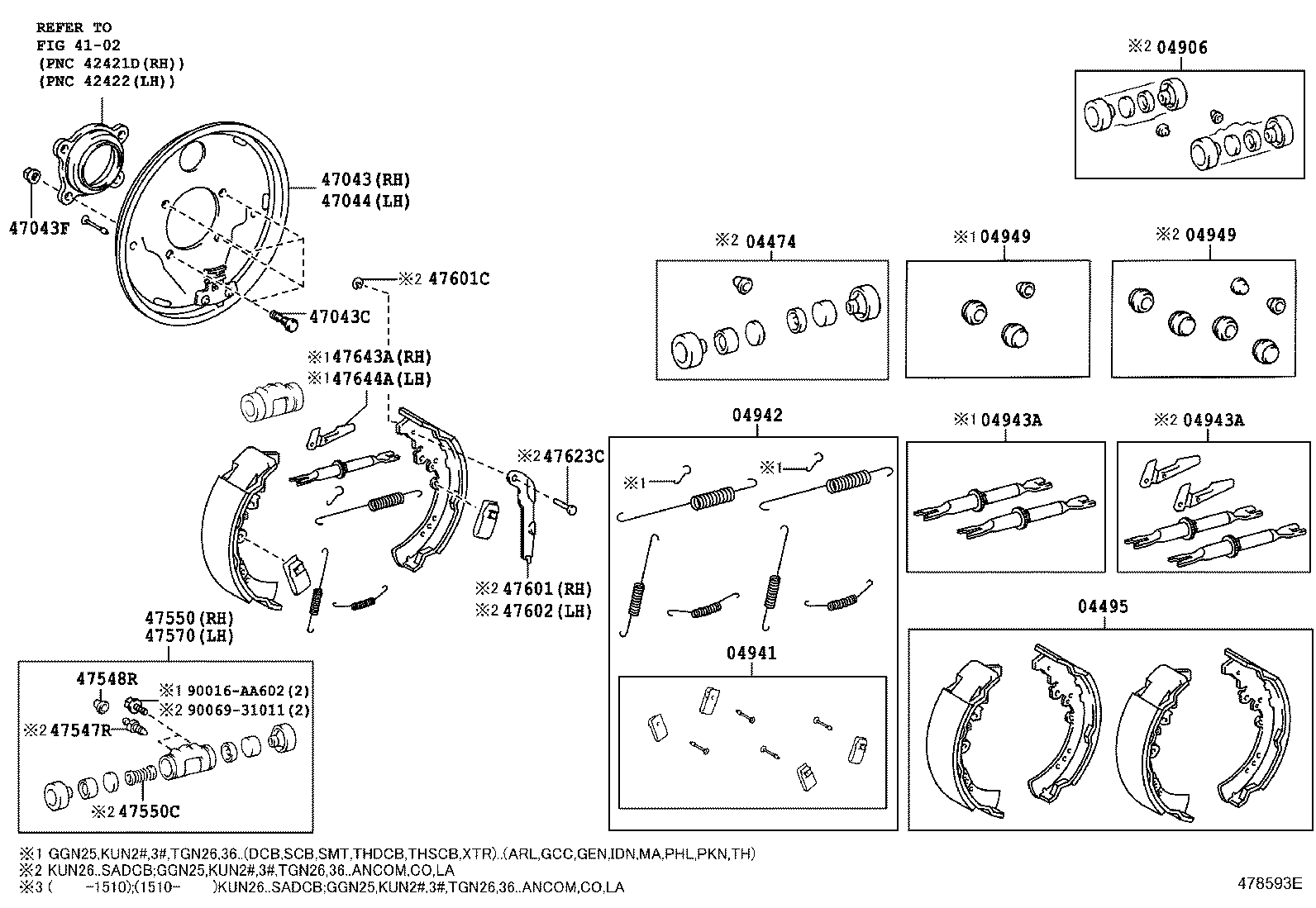 TOYOTA 044950K050 - Комплект гальм, барабанний механізм autozip.com.ua